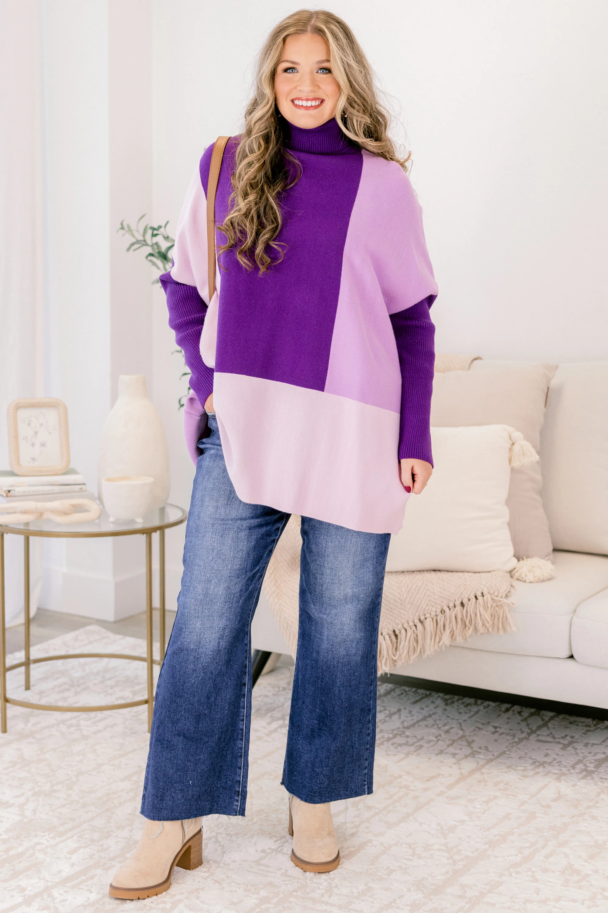 Mosaic Melody Sweater, Purple - Giverhouse