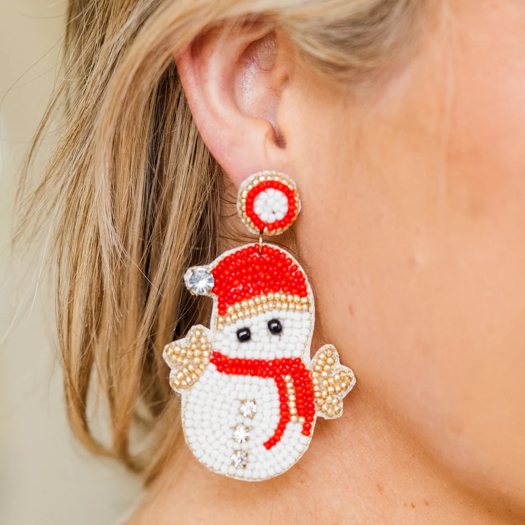 Snow Time Like The Present Earrings, White - Giverhouse