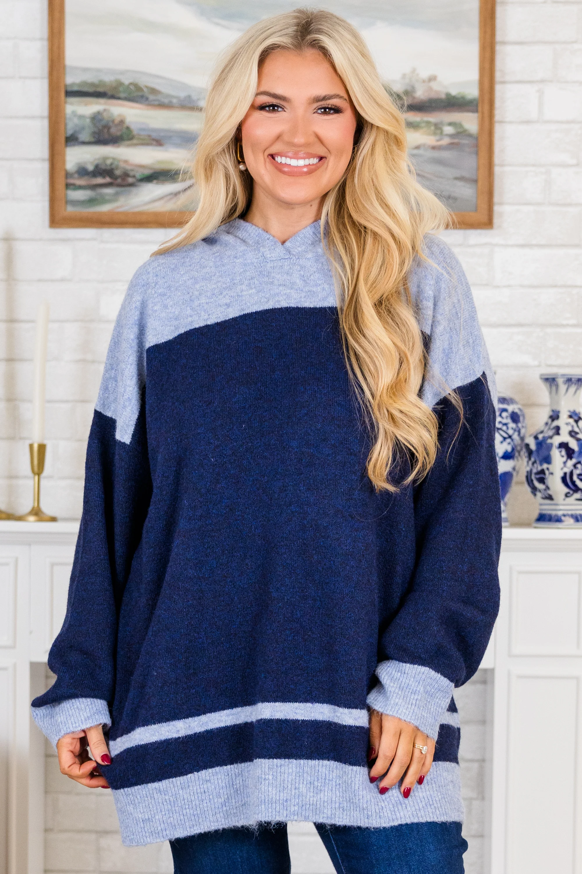 Let Me Talk Sweater, Navy - Giverhouse