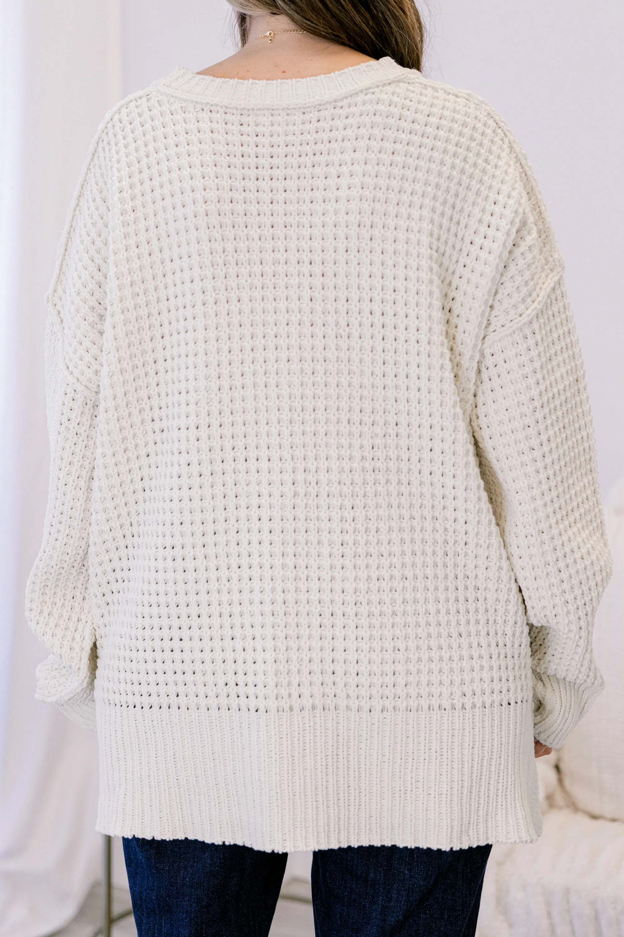 Falling Petals Sweater, Cream - Giverhouse