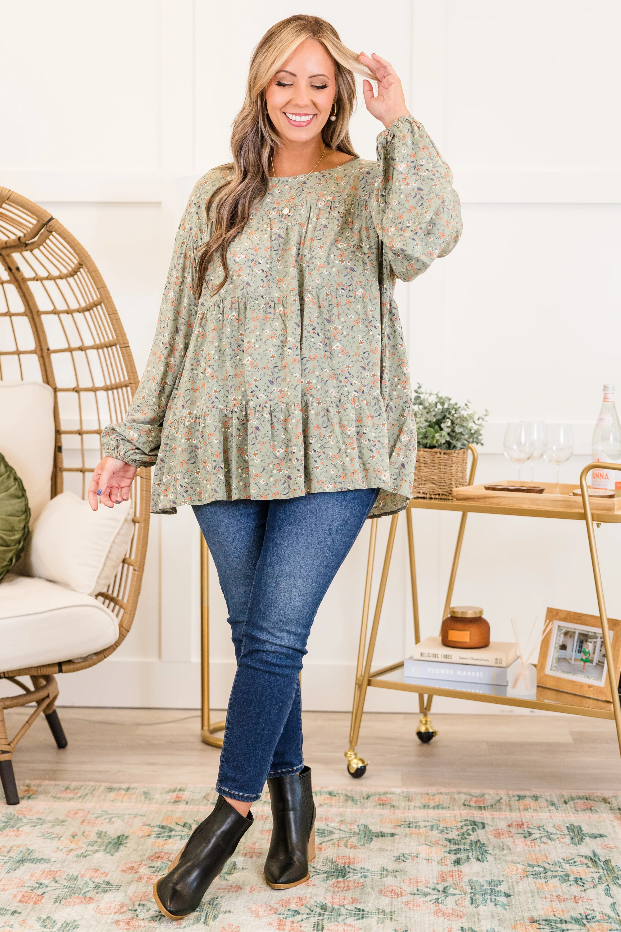 Anytime Now Top, Olive - Giverhouse