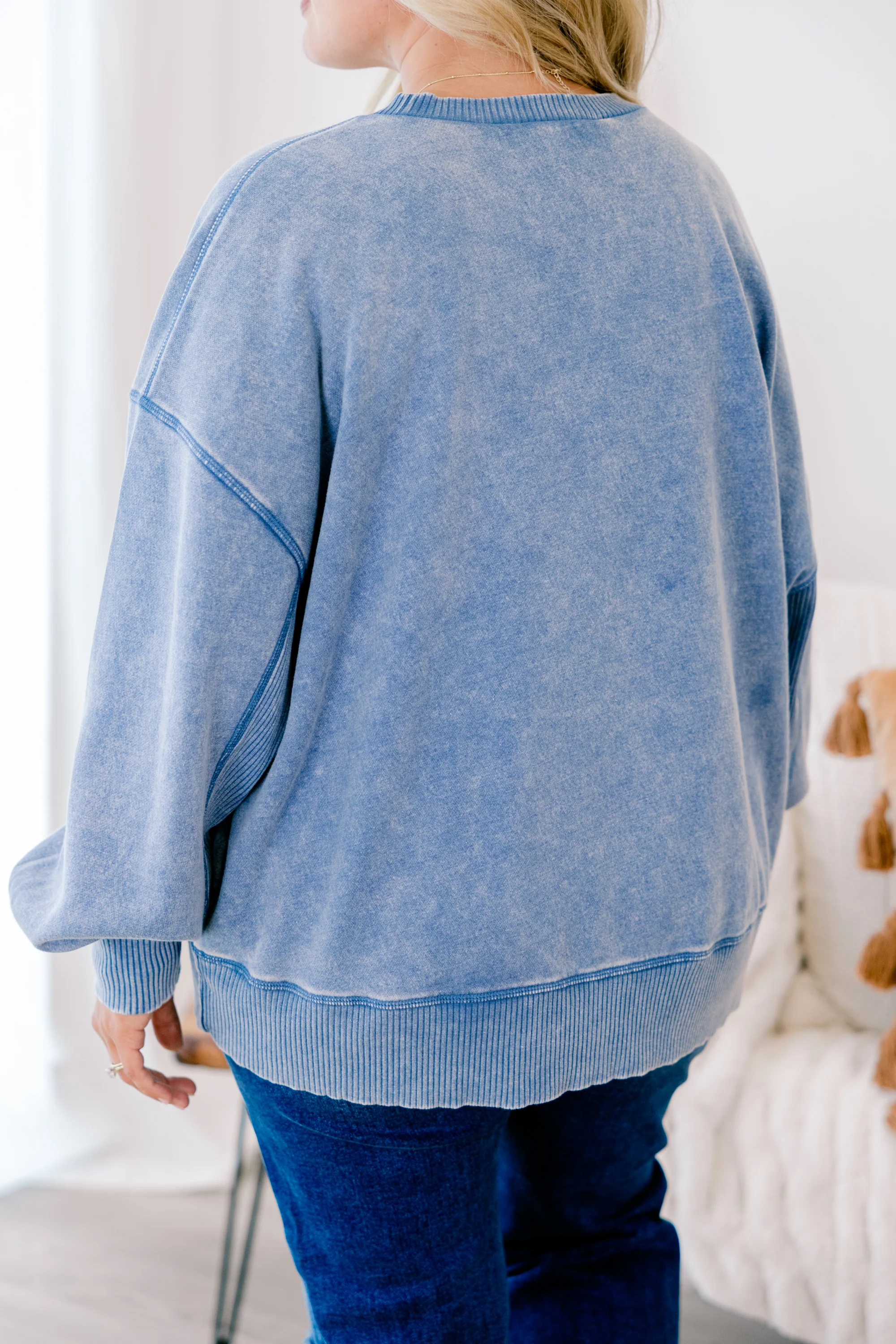 Only Getting Started Pullover, Dusty Blue - Giverhouse