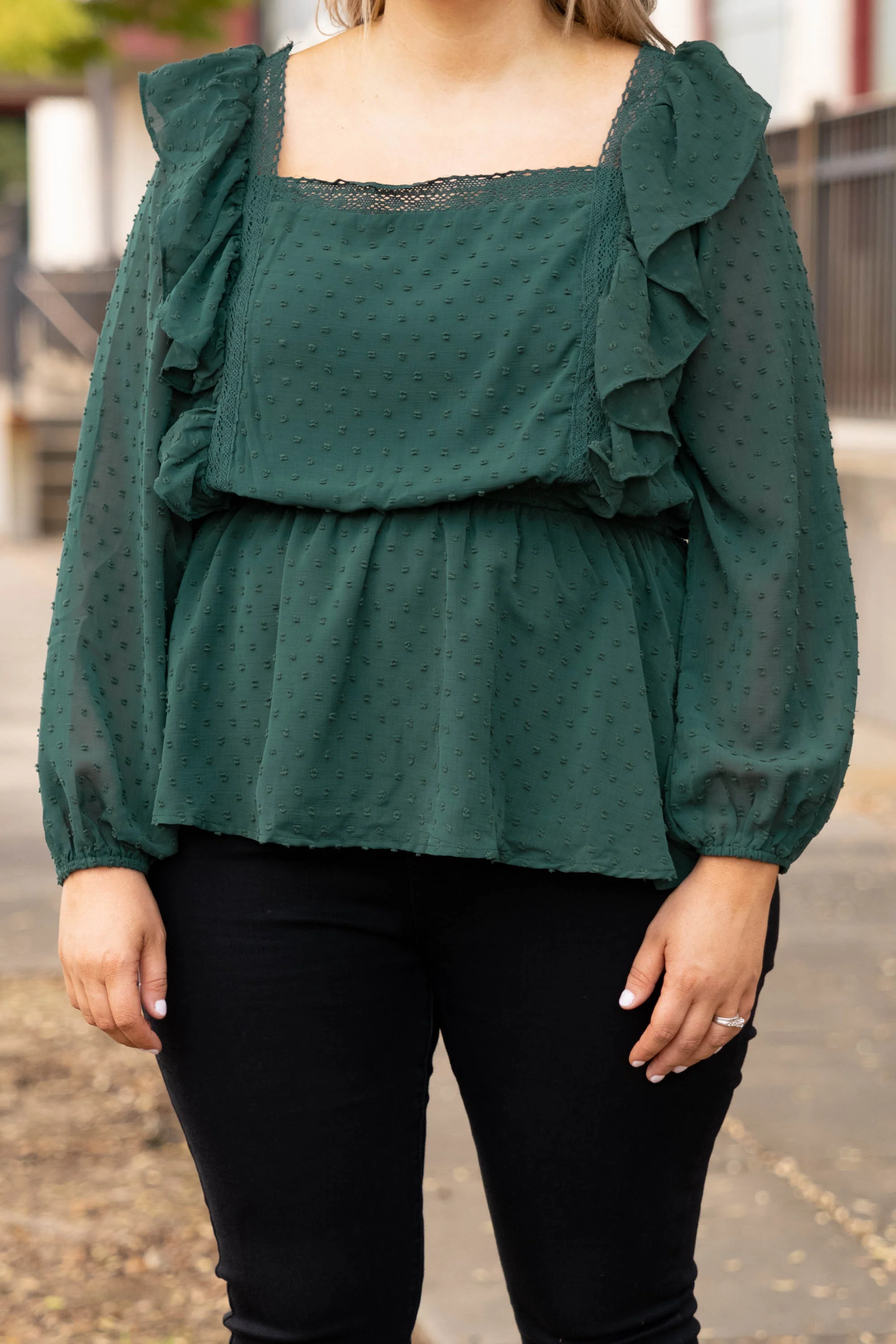 Somebody Like You Top, Hunter Green - Giverhouse