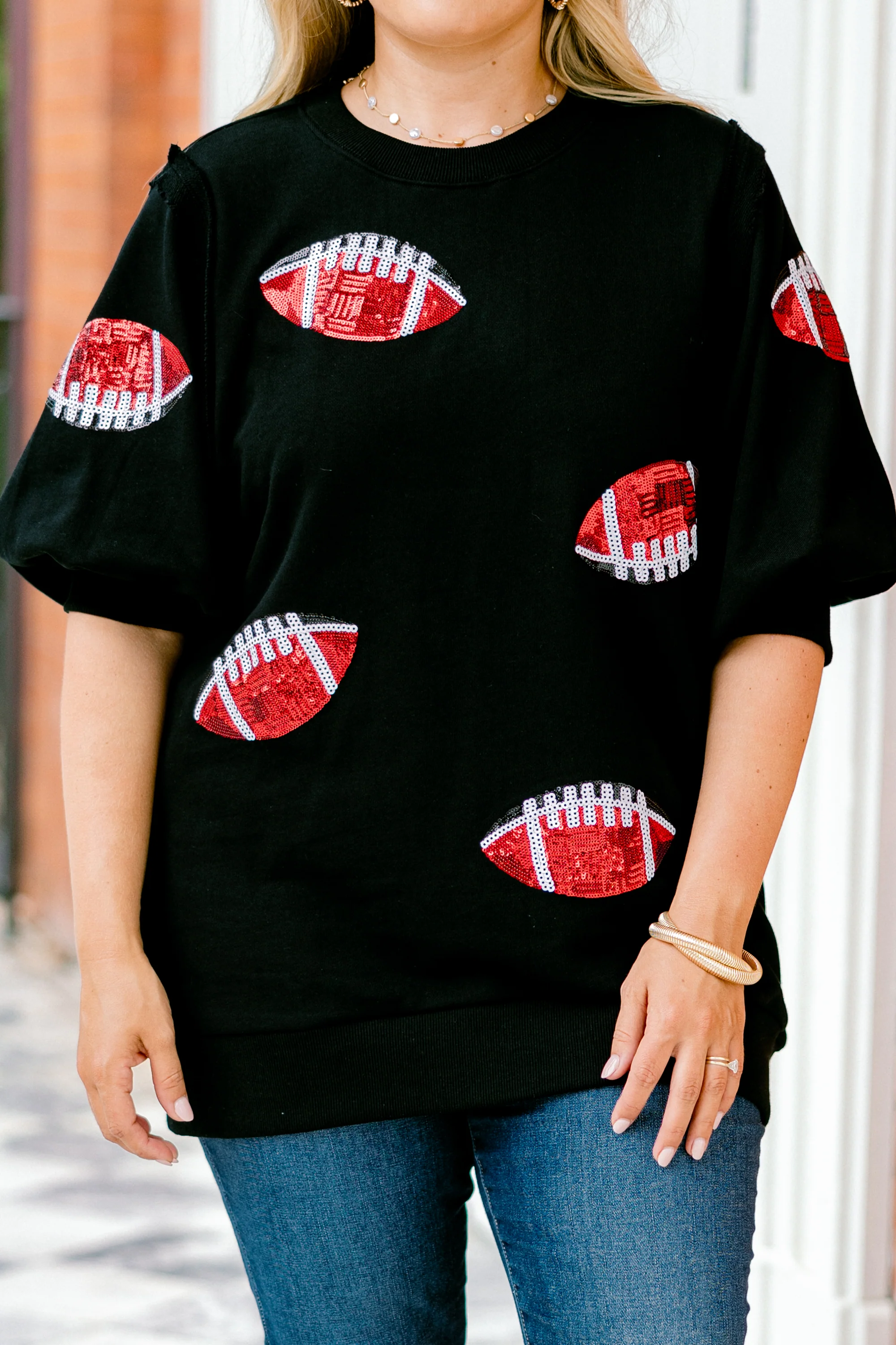 Touchdown Sparkle Top, Black - Giverhouse