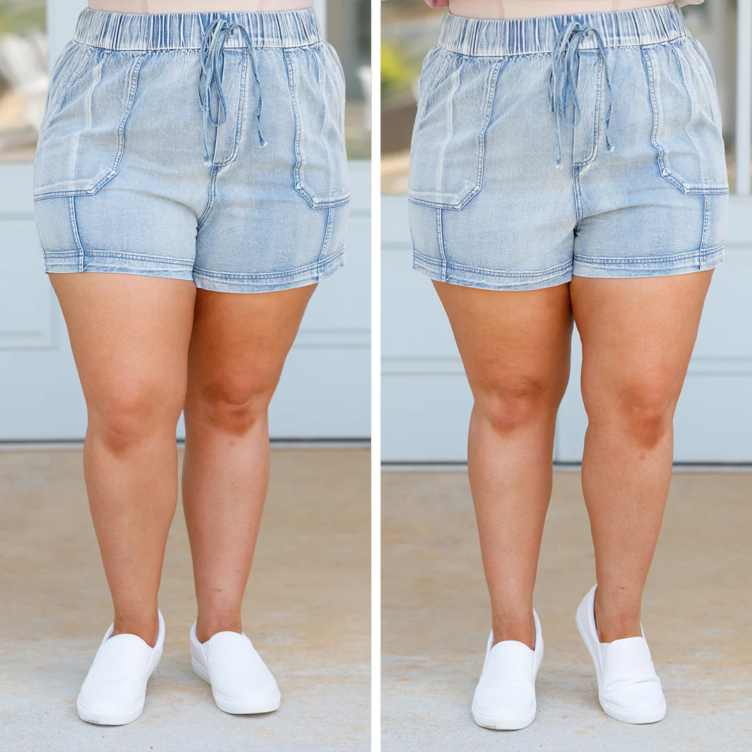 Act Up Shorts, Light Indigo - Giverhouse