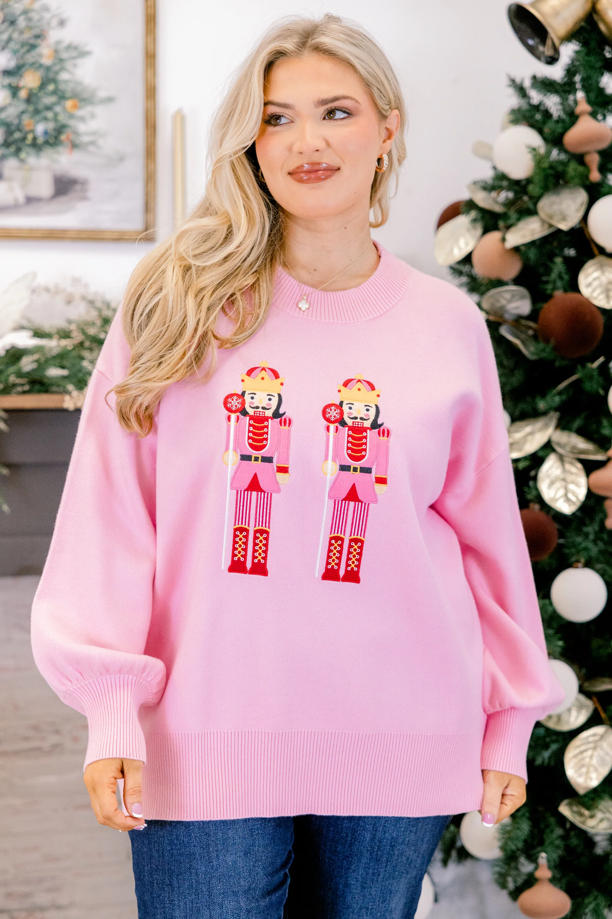 Rewrite The Story Sweater, Pink Nutcracker - Giverhouse