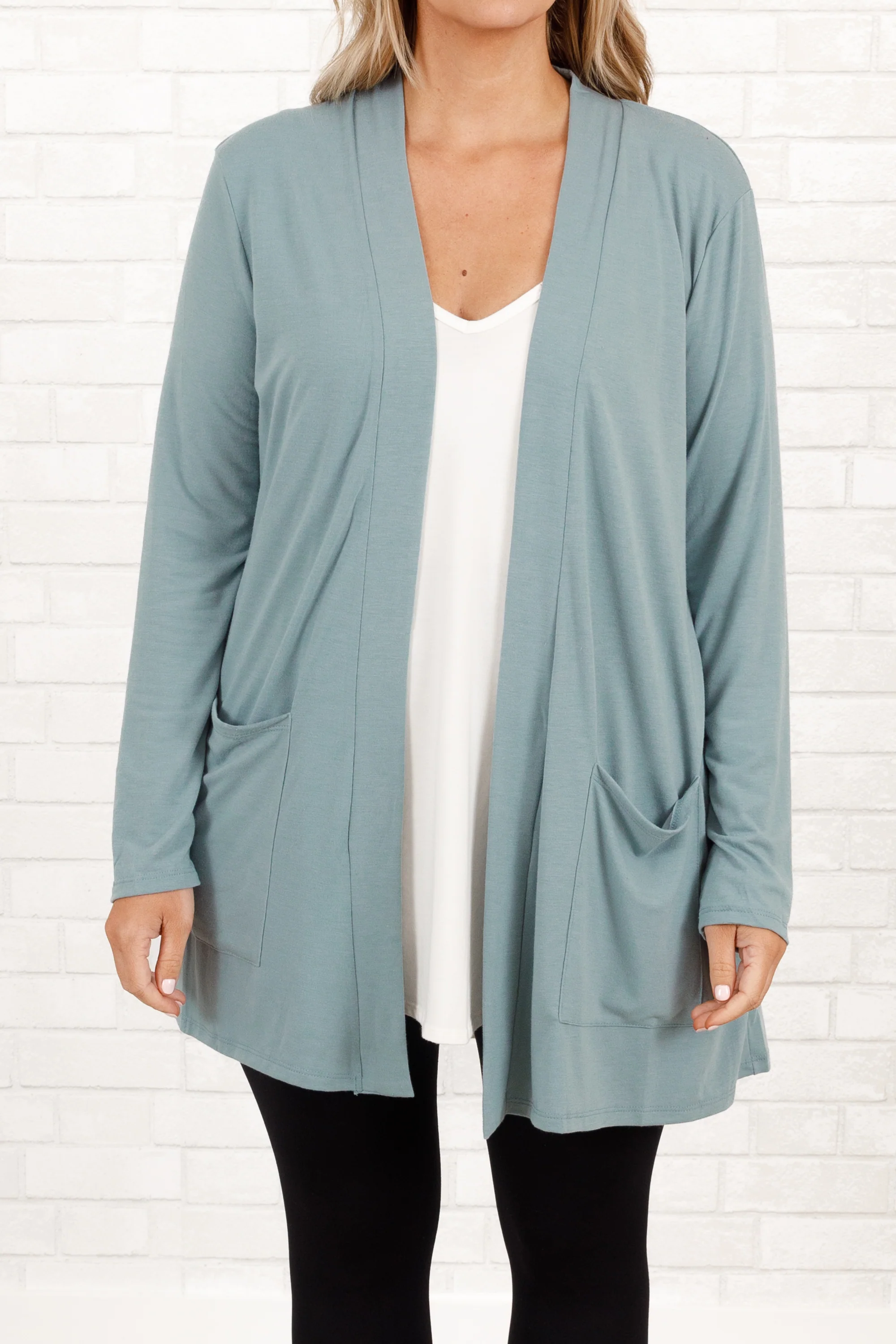 Kindness and Compassion Cardigan, Blue Grey - Giverhouse