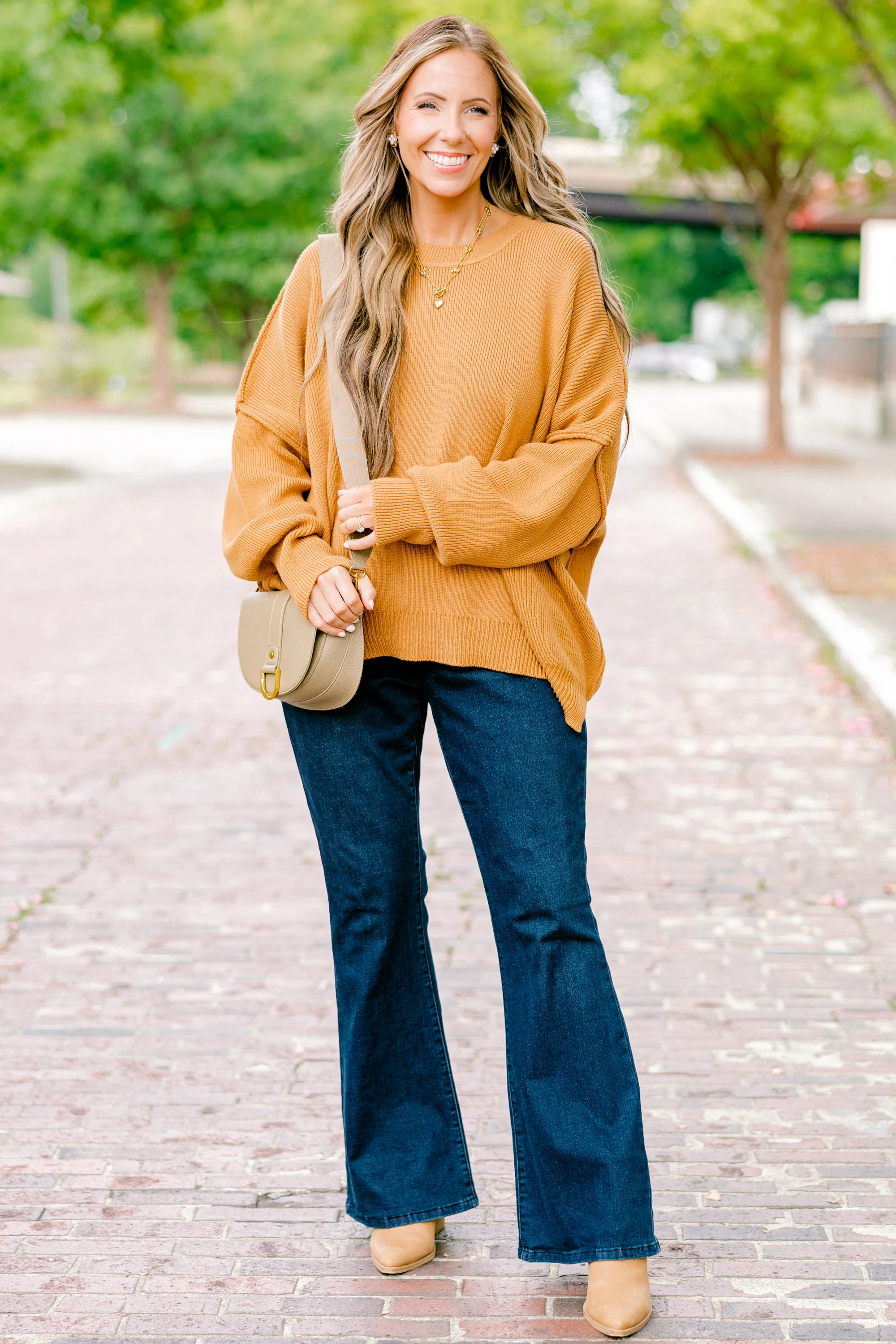 Magically Perfect Sweater, Camel - Giverhouse