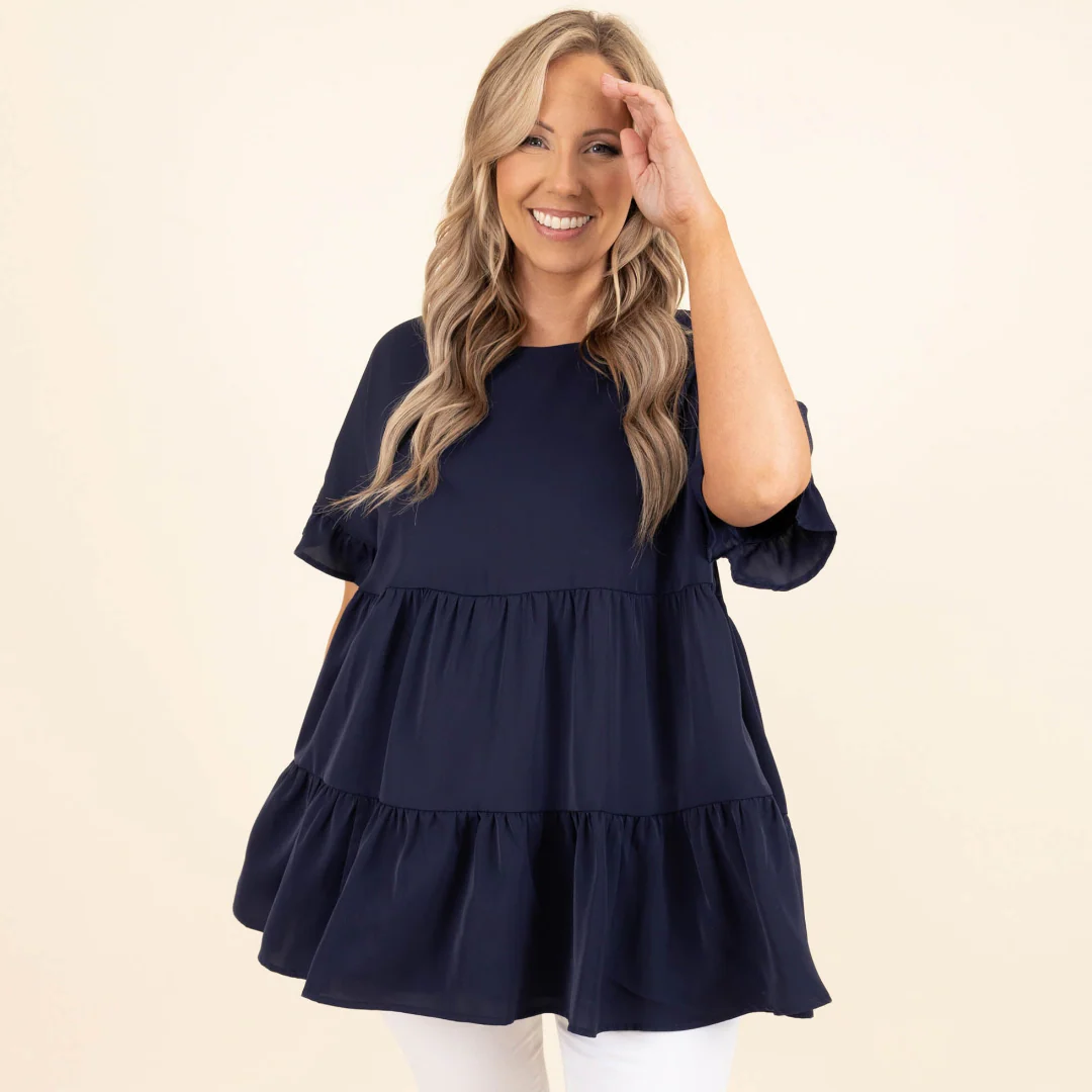 Only In Your Dreams Top, Navy - Giverhouse