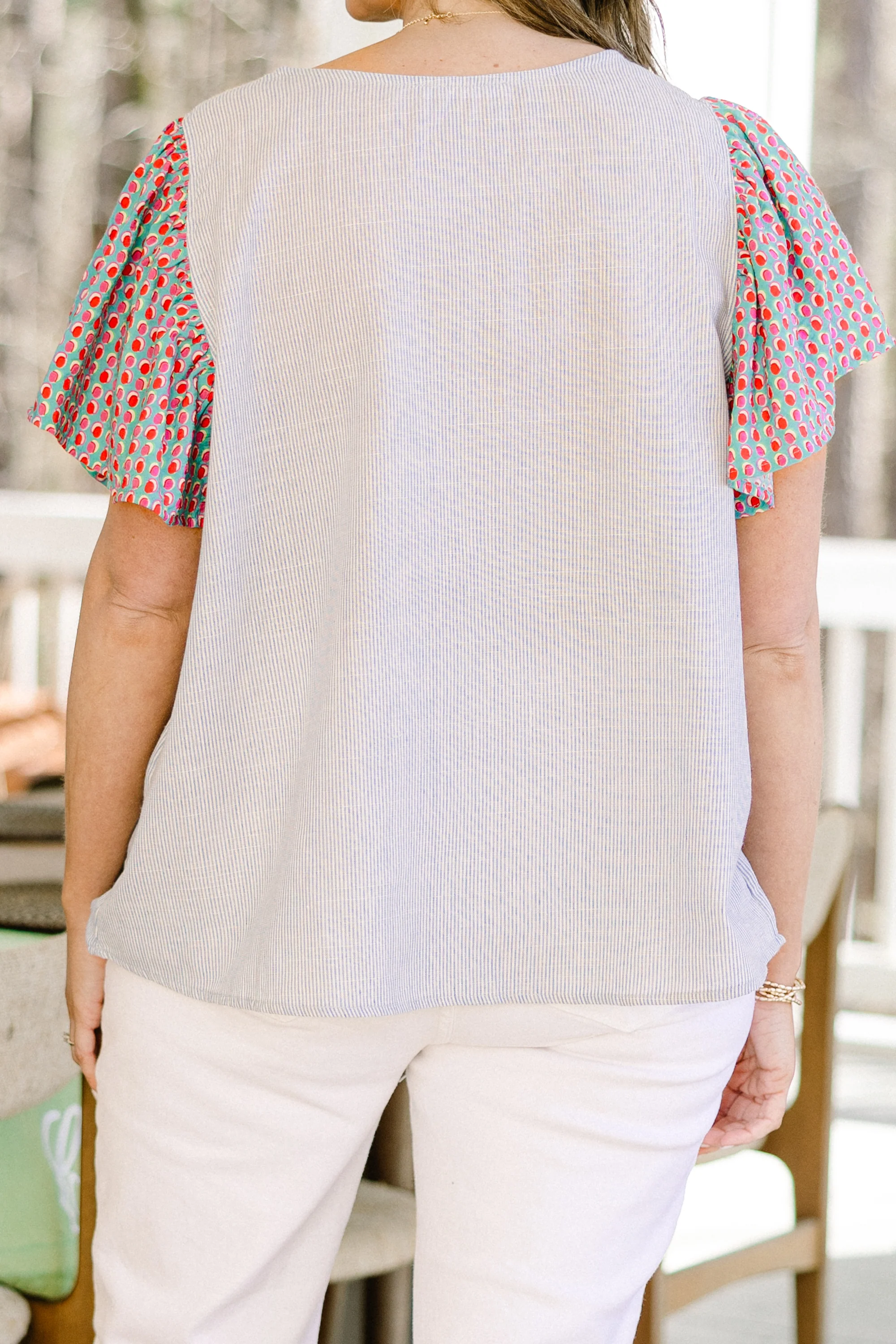 Wanderlust Bliss Top, Blue - Giverhouse