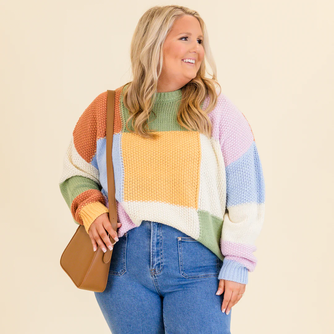Block and Back Sweater, Multi - Giverhouse