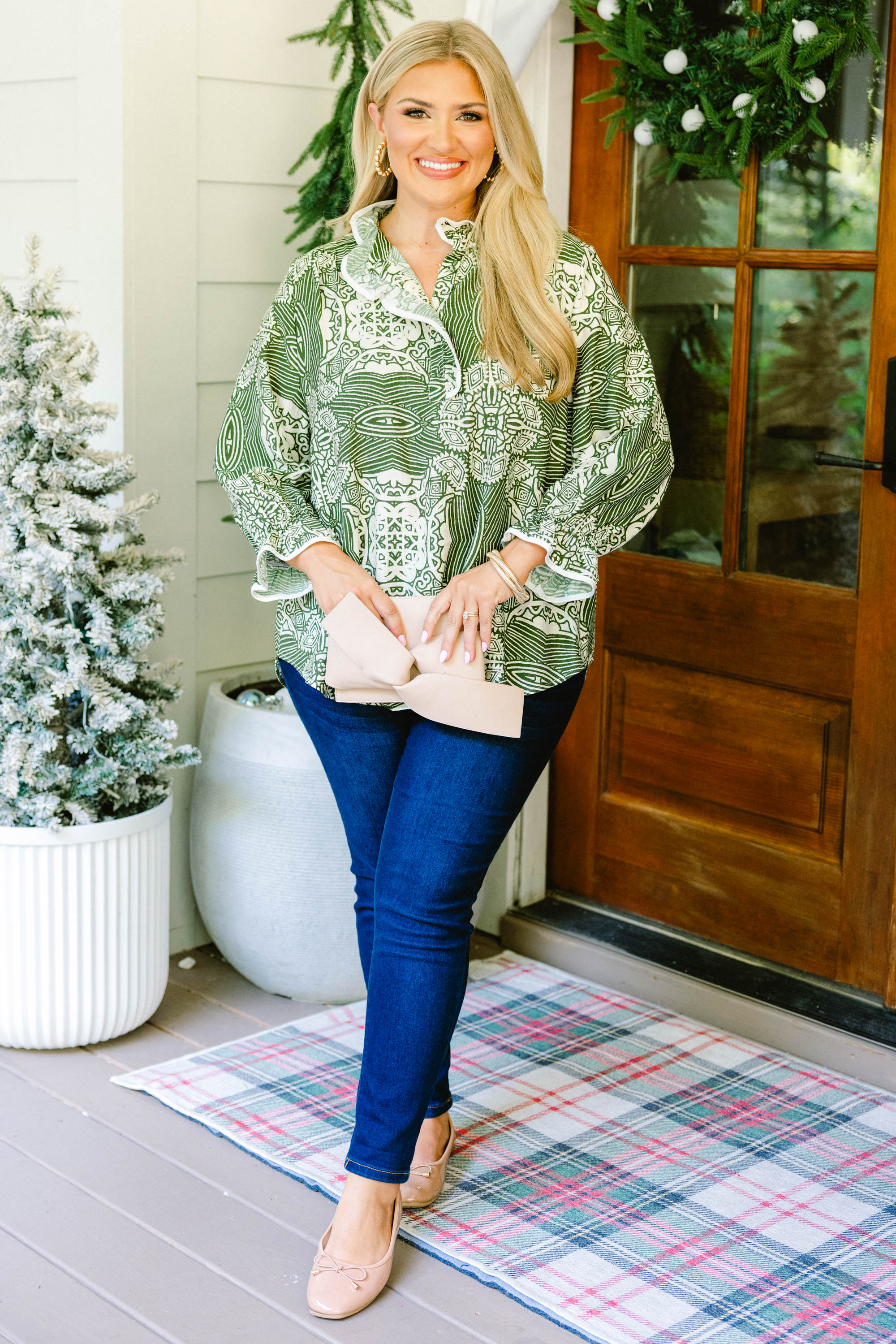 Find My Muse Top, Green Abstract - Giverhouse