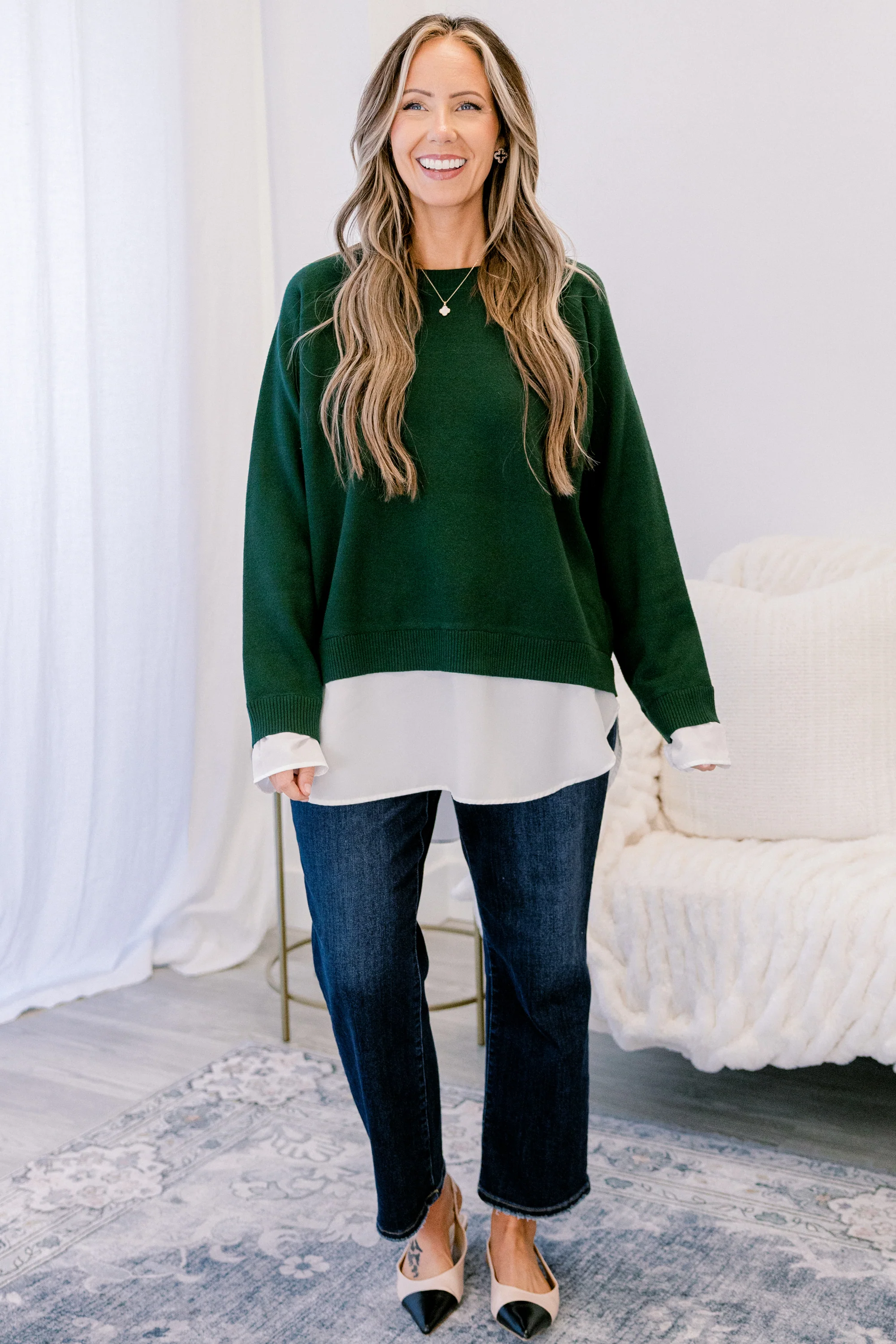 My Ideal Type Sweater, Green - Giverhouse