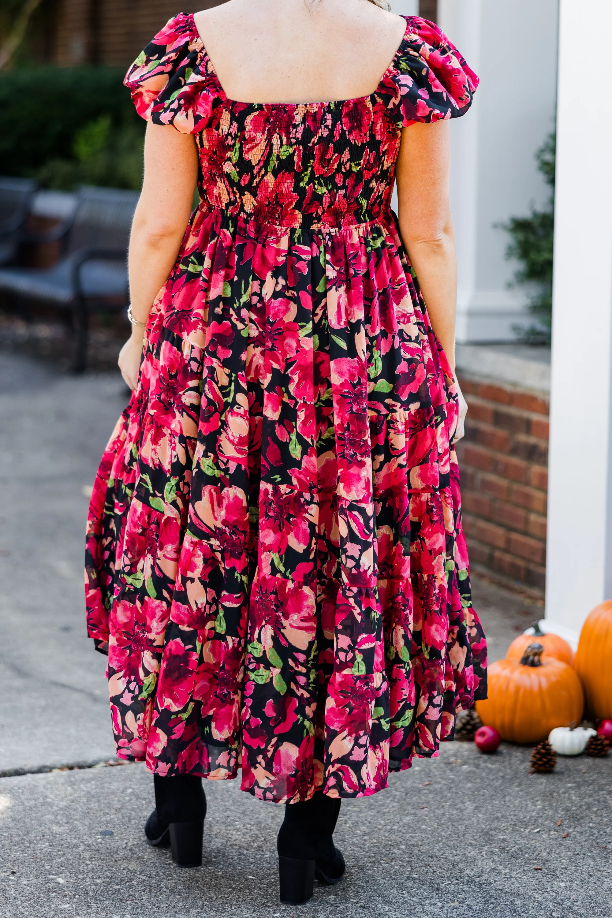 Love From Above Dress, Black Floral - Giverhouse