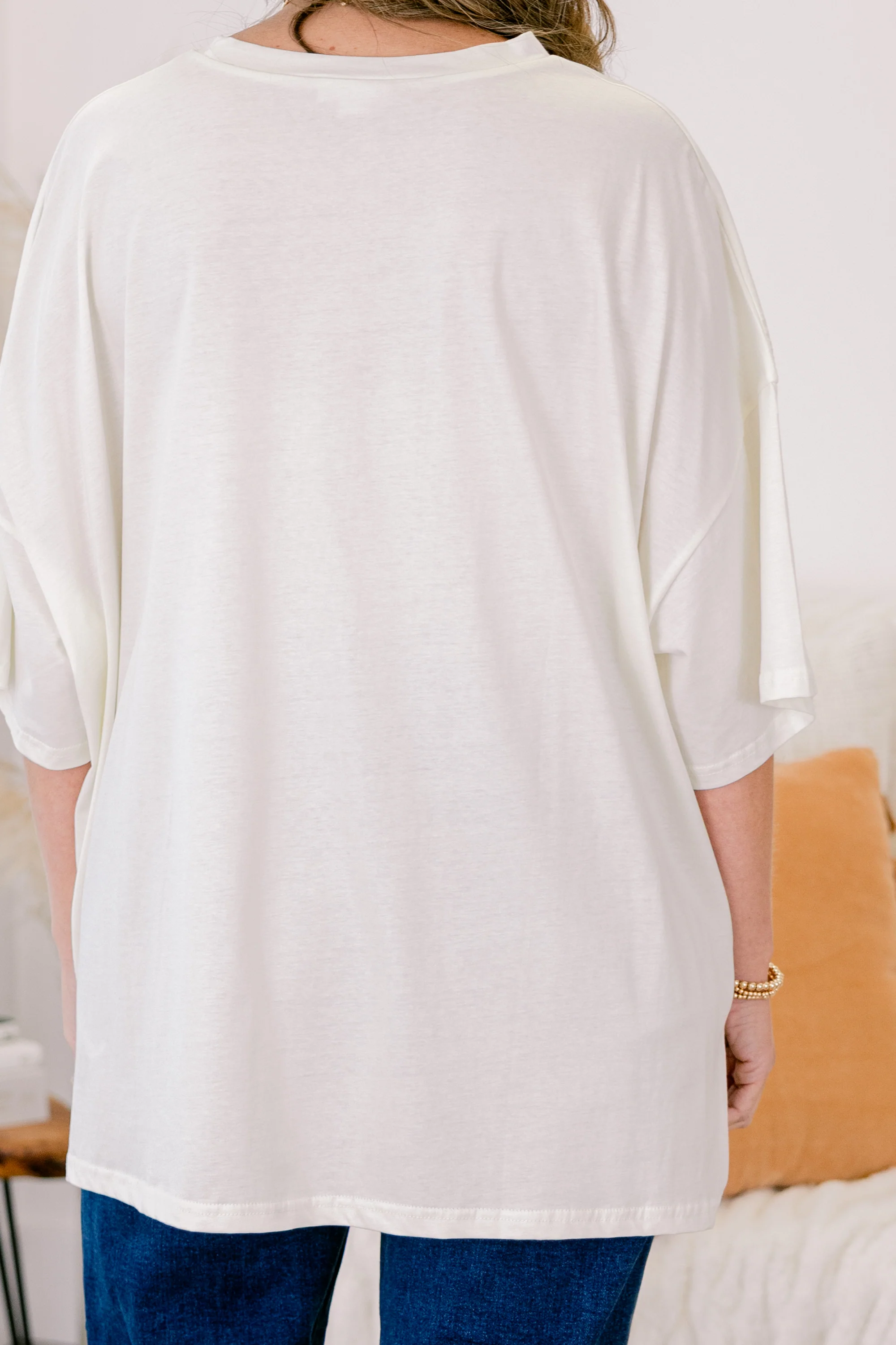 Fierce Smile Boyfriend Tee, Ivory - Giverhouse