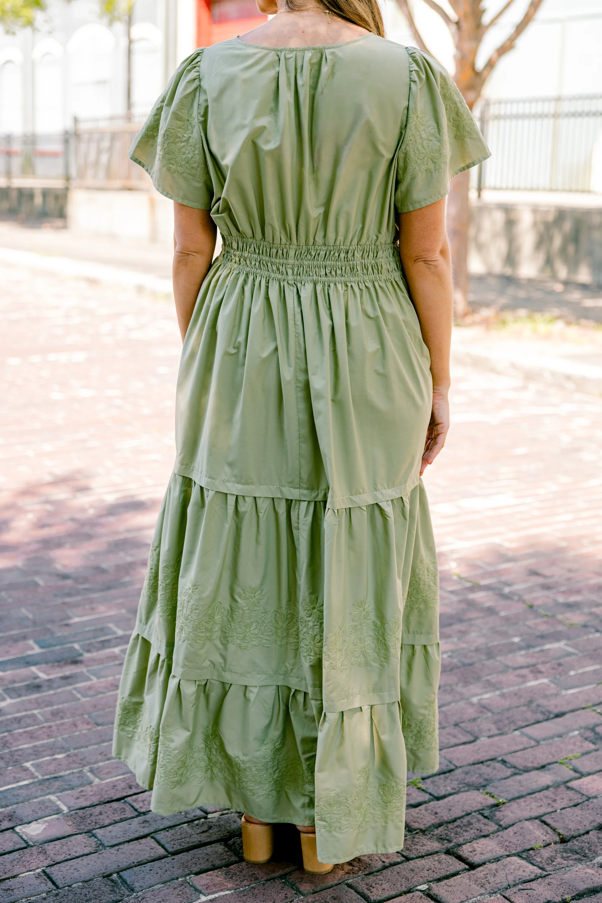 Somewhere Beautiful Dress, Olive - Giverhouse