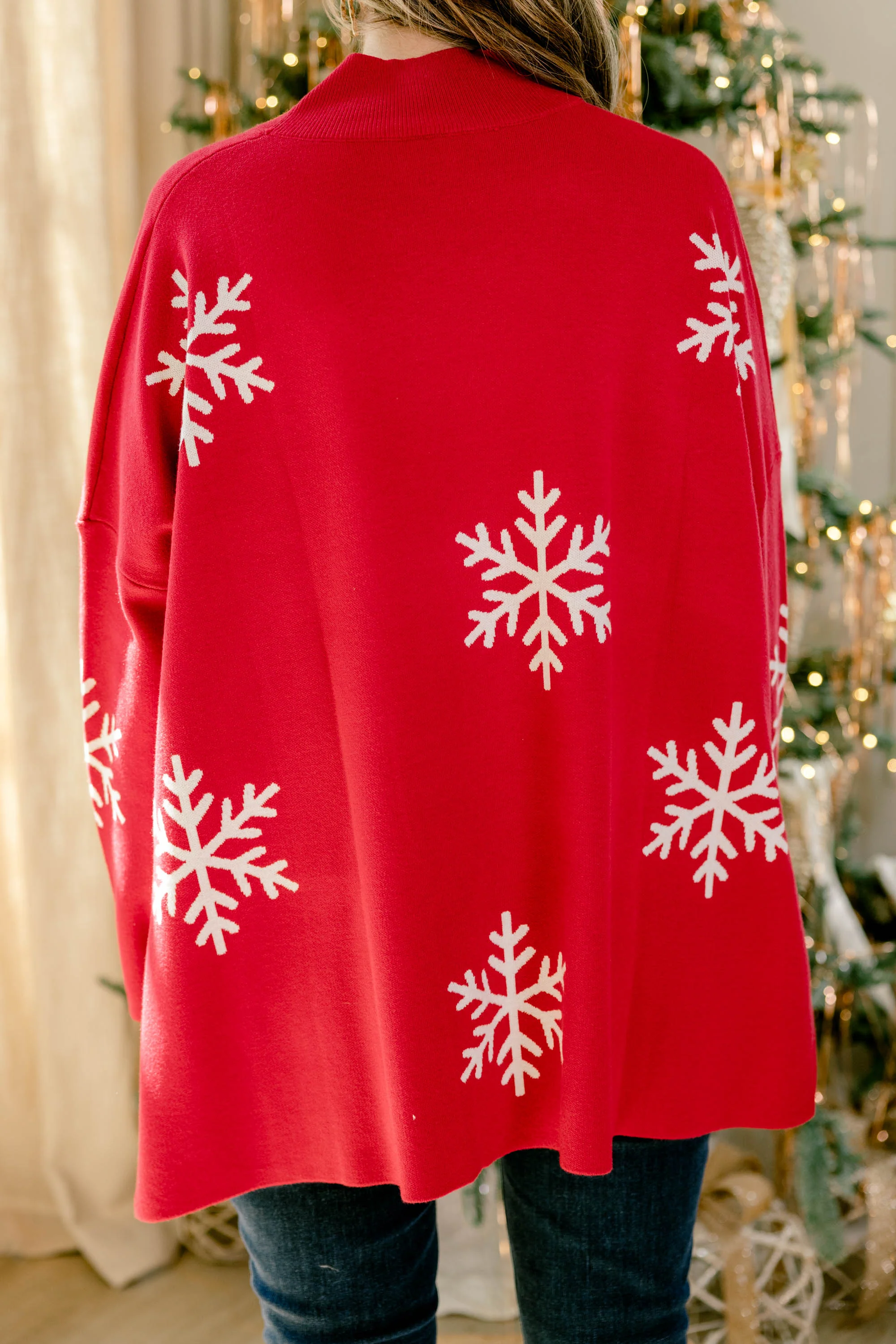 Everything And More Sweater, Red Snowflake - Giverhouse