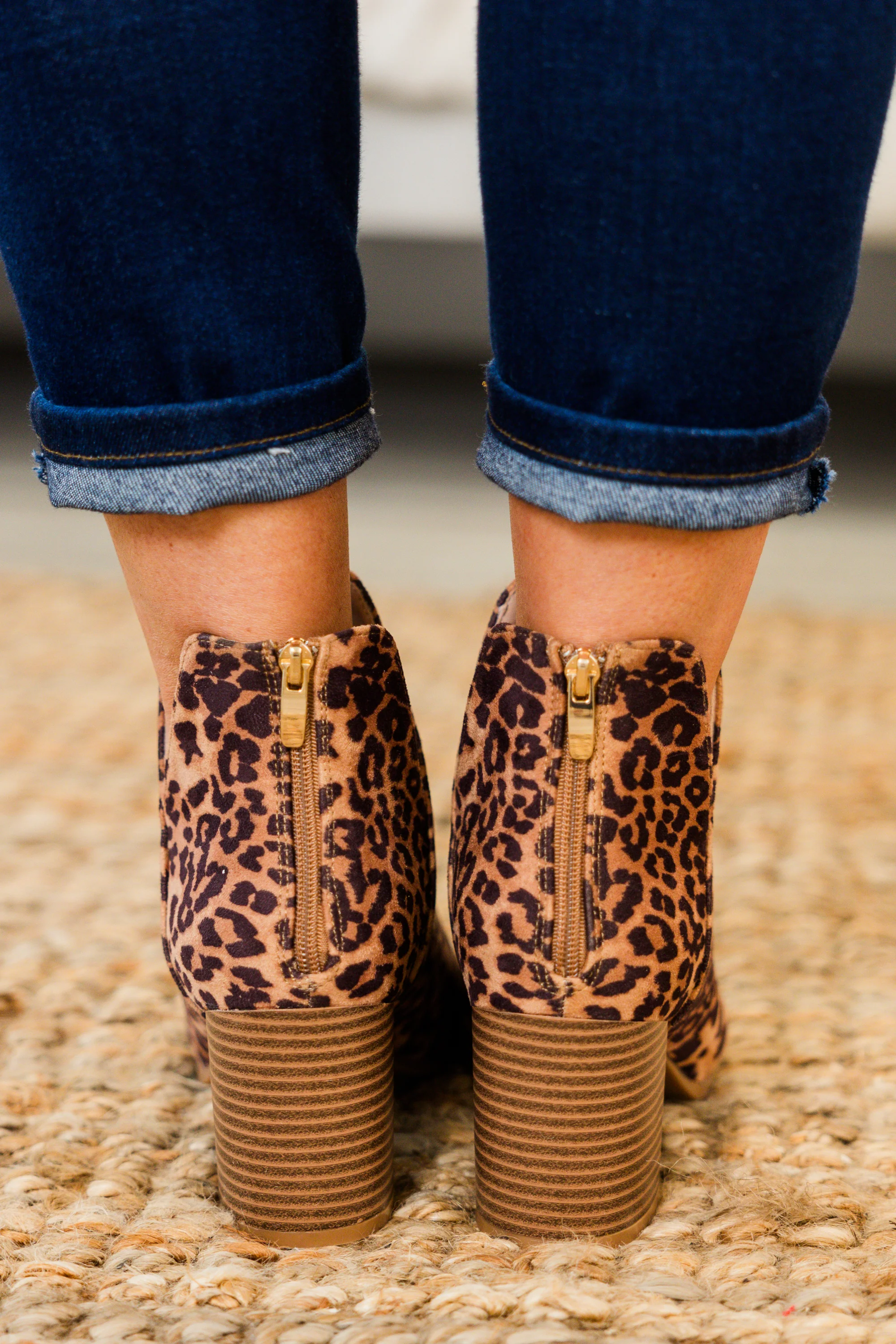 Gleaming Glam Booties, Leopard - Giverhouse