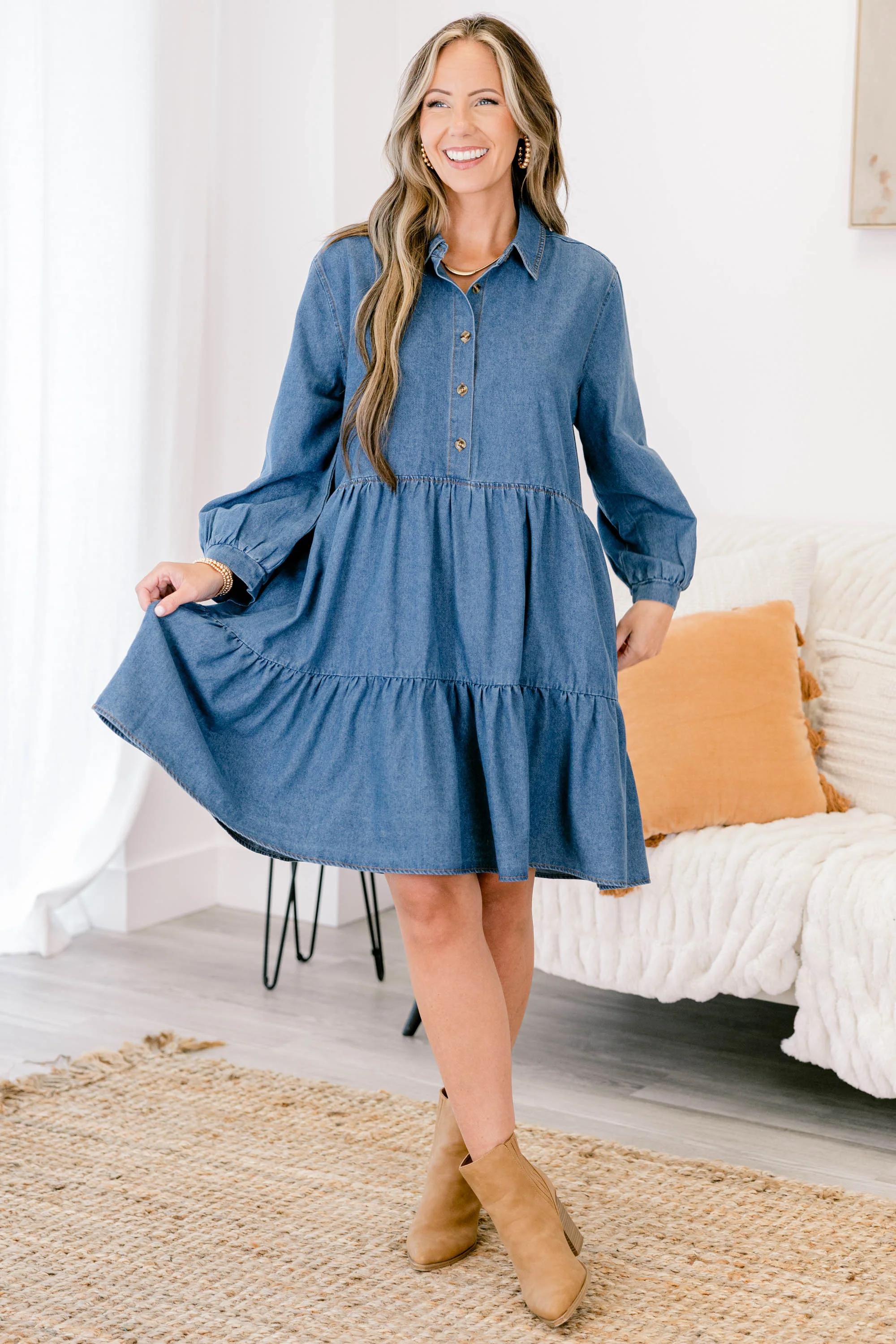 Said In Stride Dress, Blue - Giverhouse