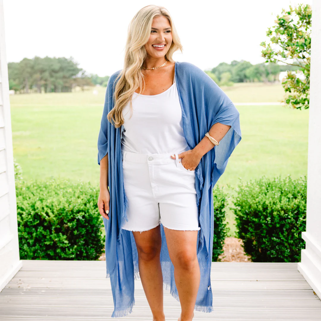 Private Oasis Kimono, Denim Blue - Giverhouse