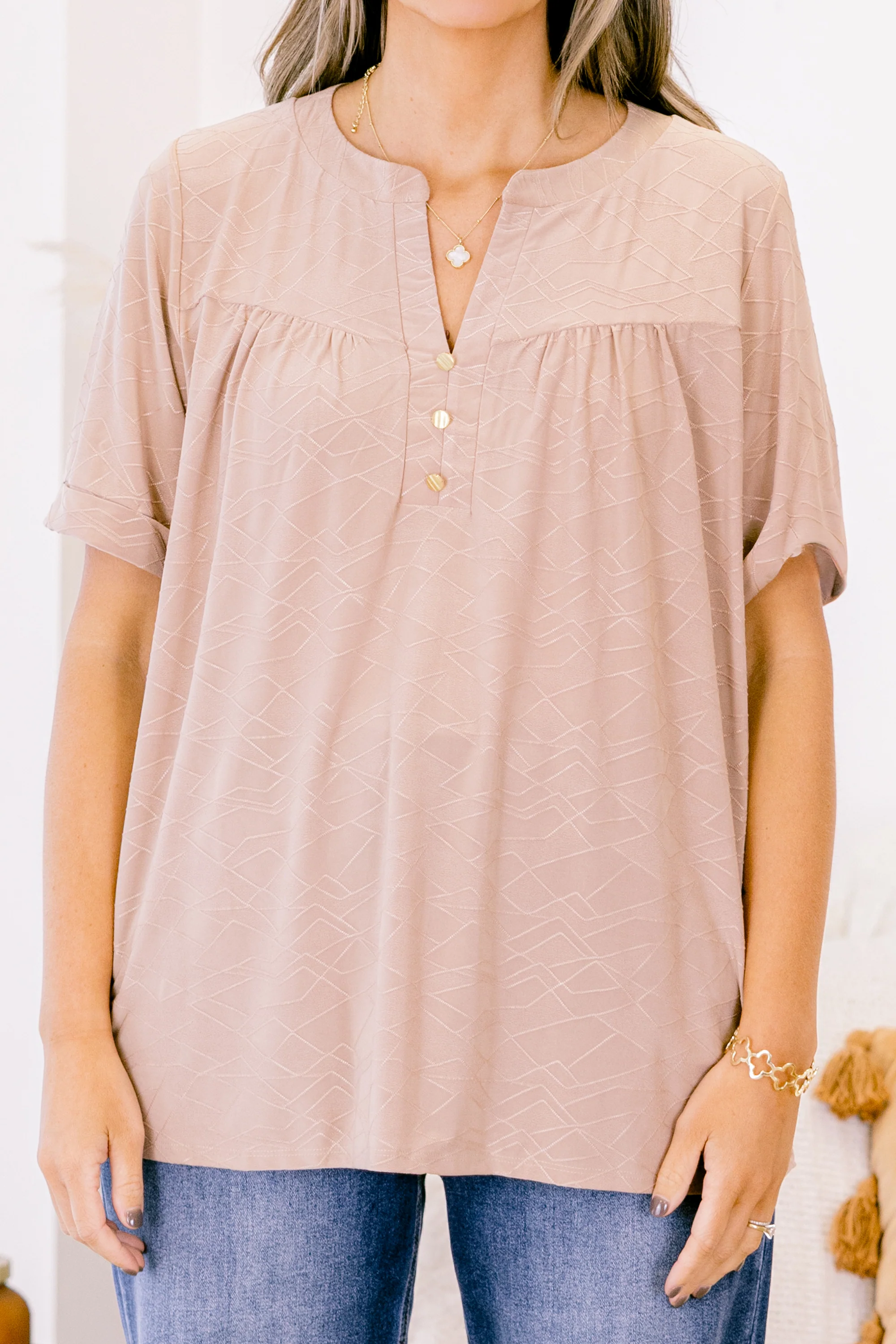 Time Passes By Top, Mocha - Giverhouse