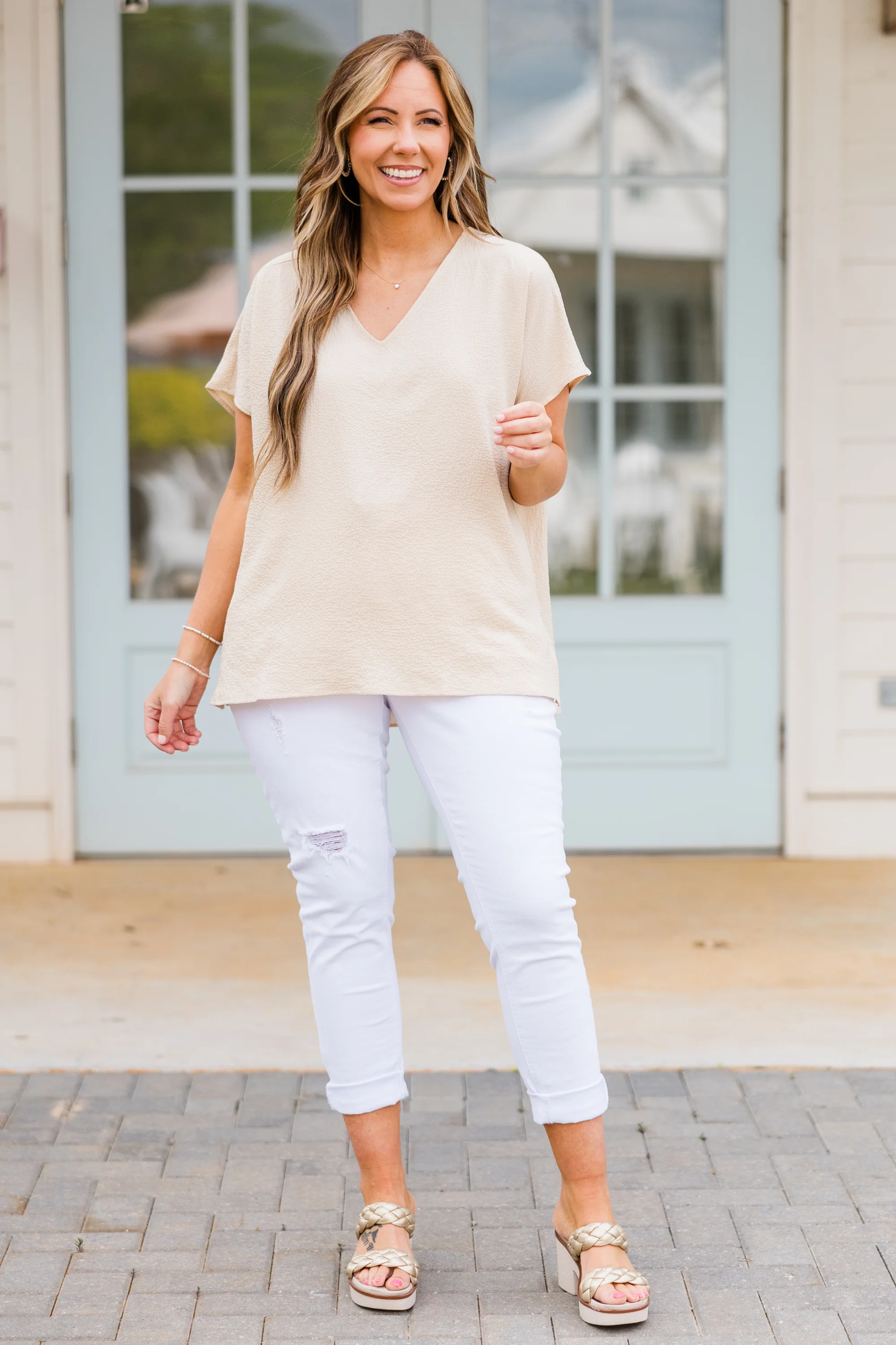 Our Oasis Top, Taupe - Giverhouse