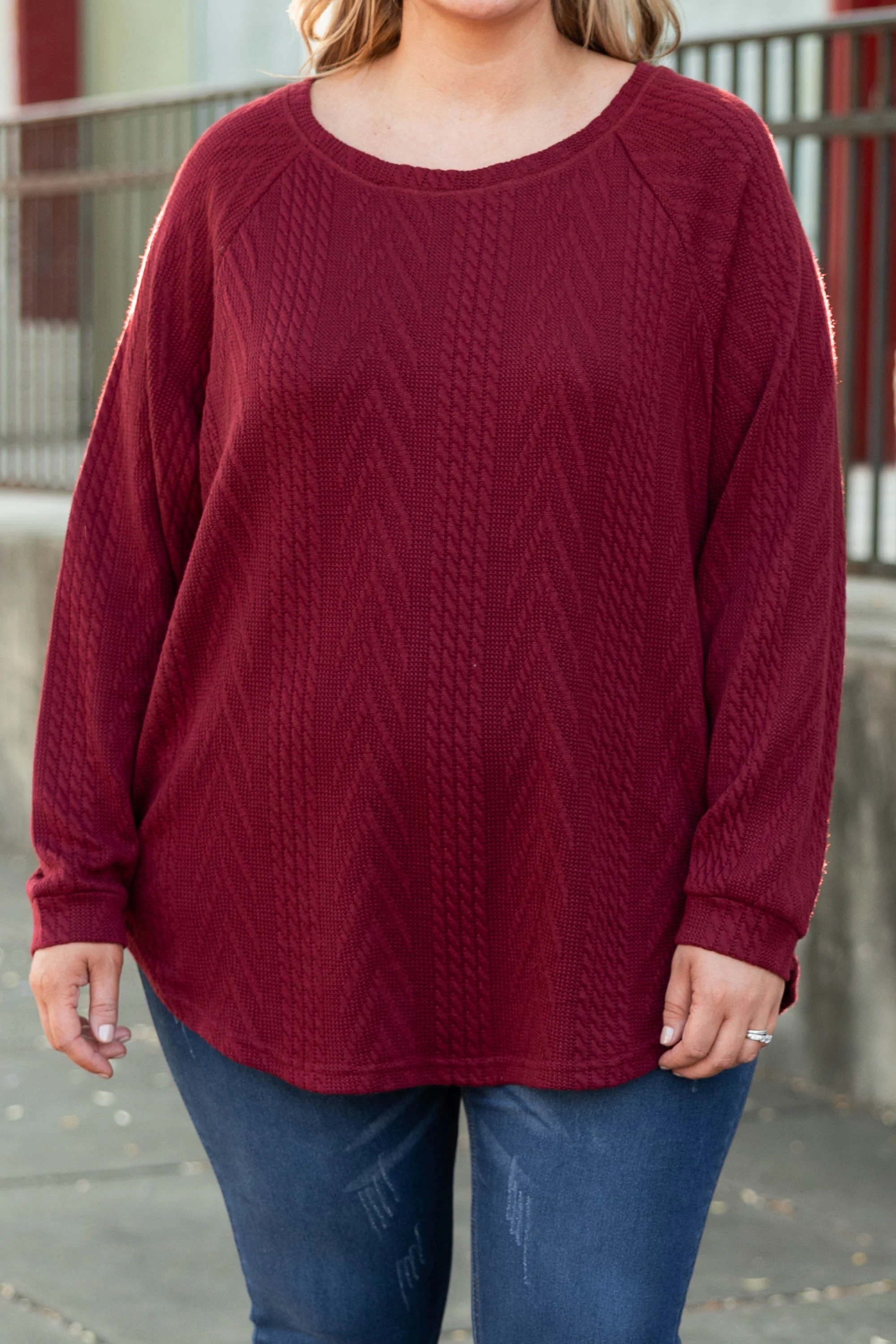 Slouchy Cableknit, Wine - Giverhouse
