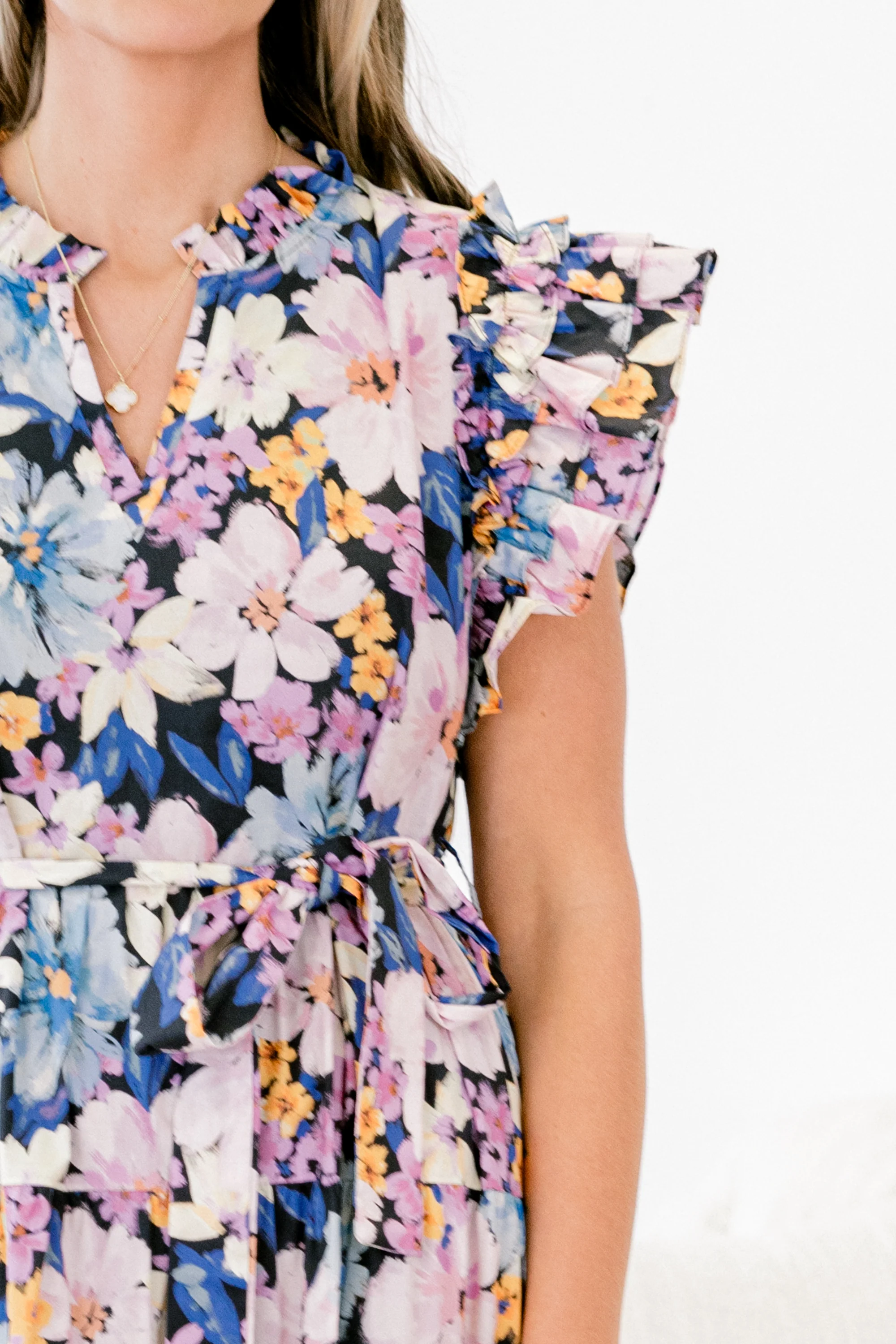 Venetian Garden Dress, Navy - Giverhouse