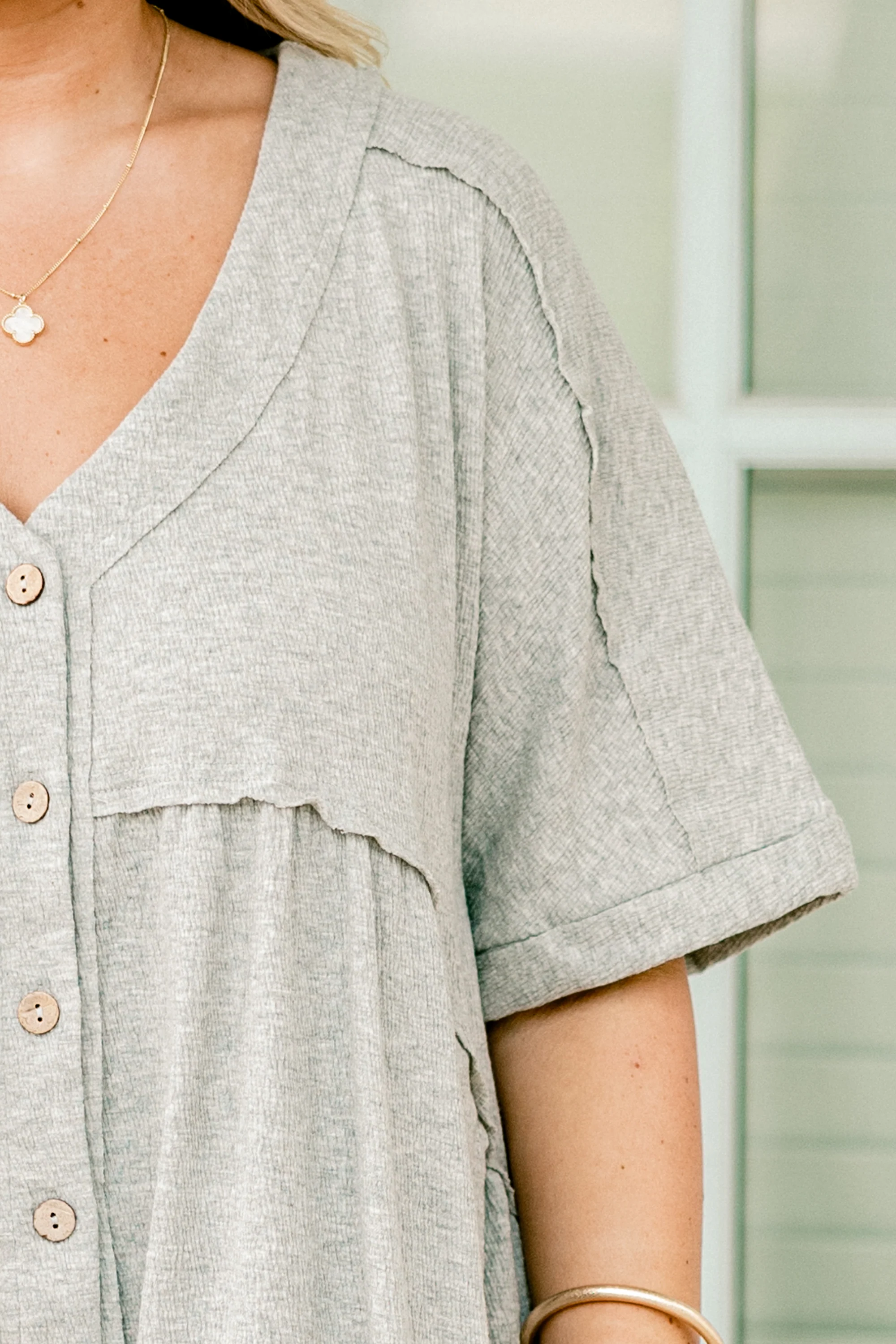 Throw On And Go Romper, Heather Grey - Giverhouse