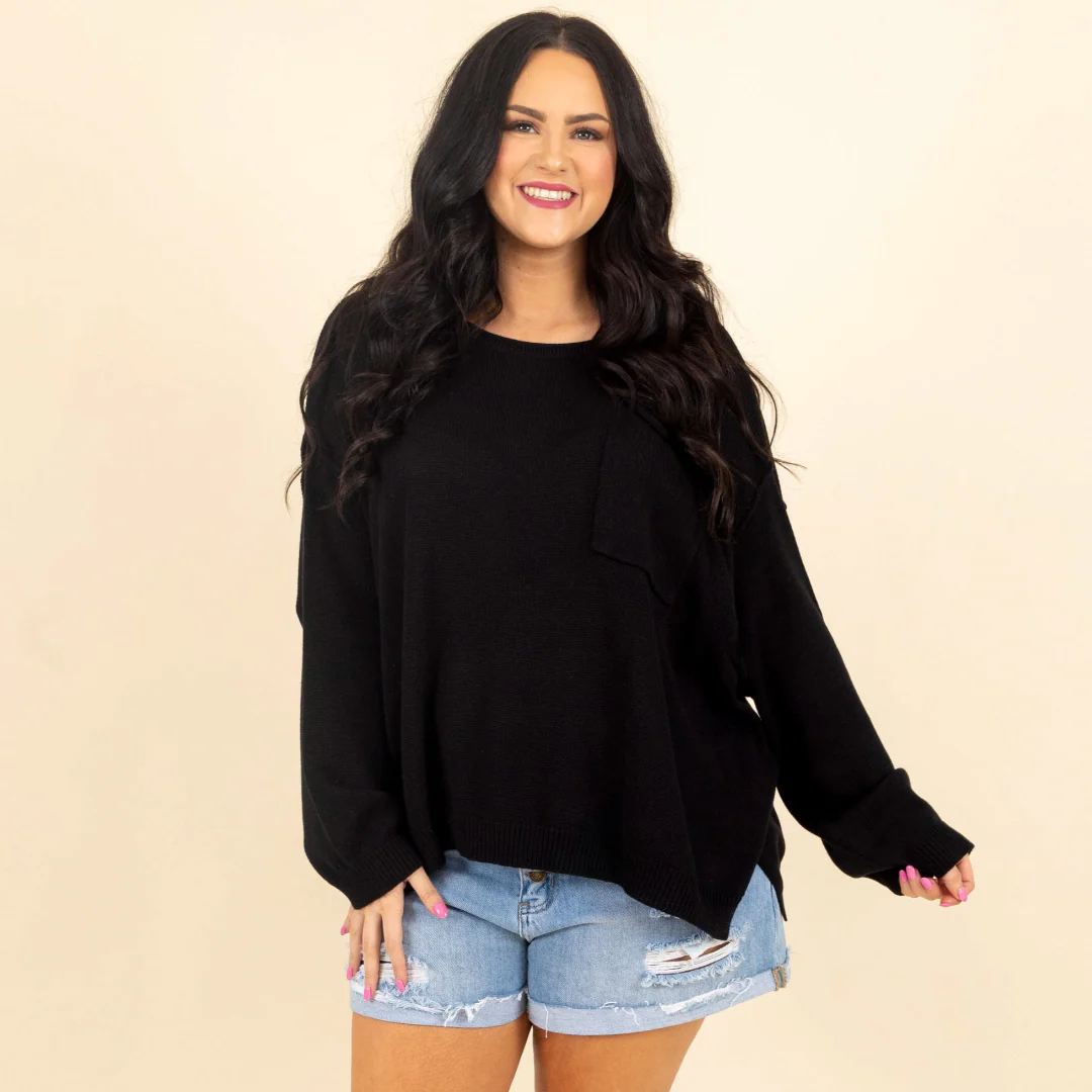 Let Me Be Sweater, Black - Giverhouse