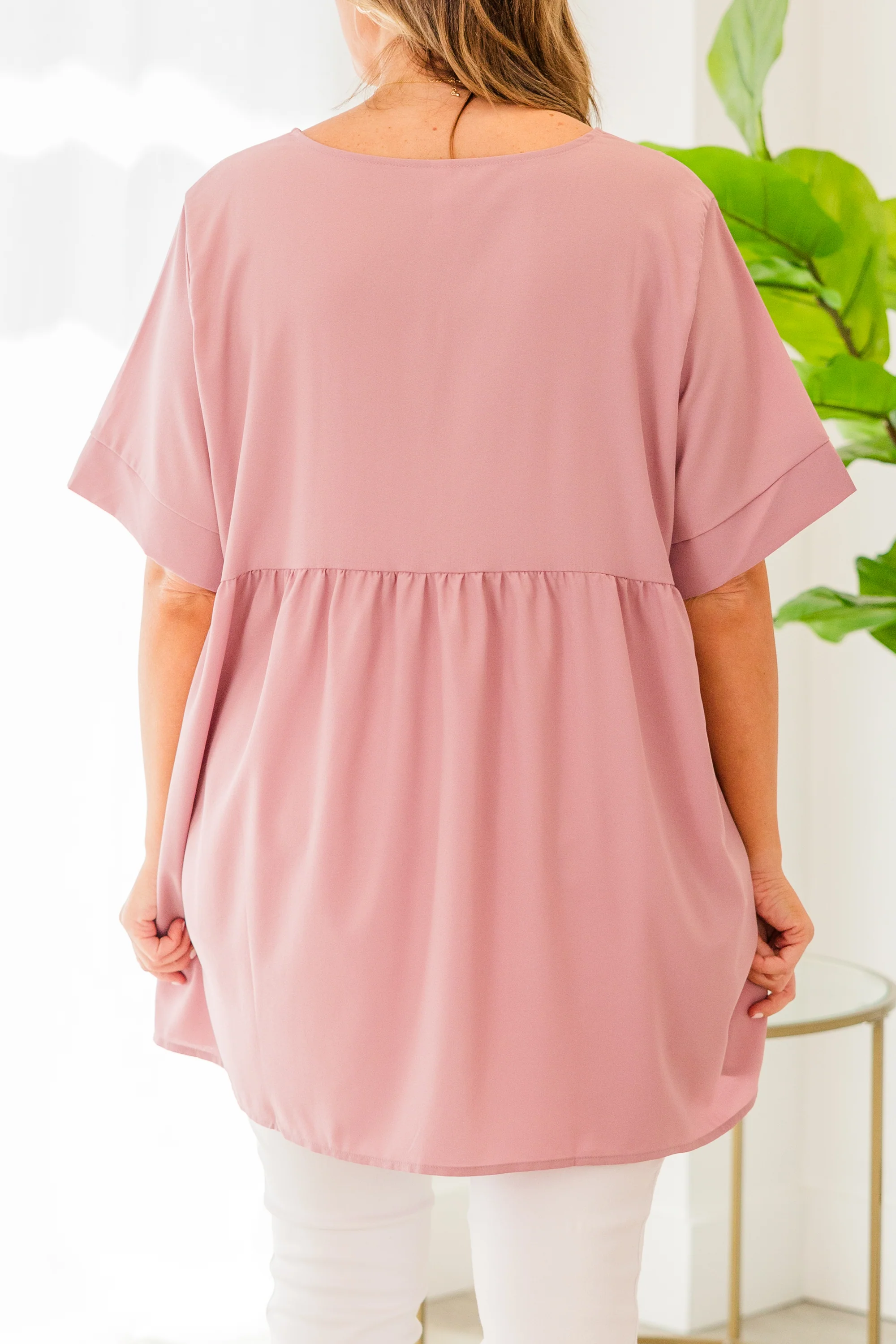 Primrose Babydoll Top, Light Rose - Giverhouse
