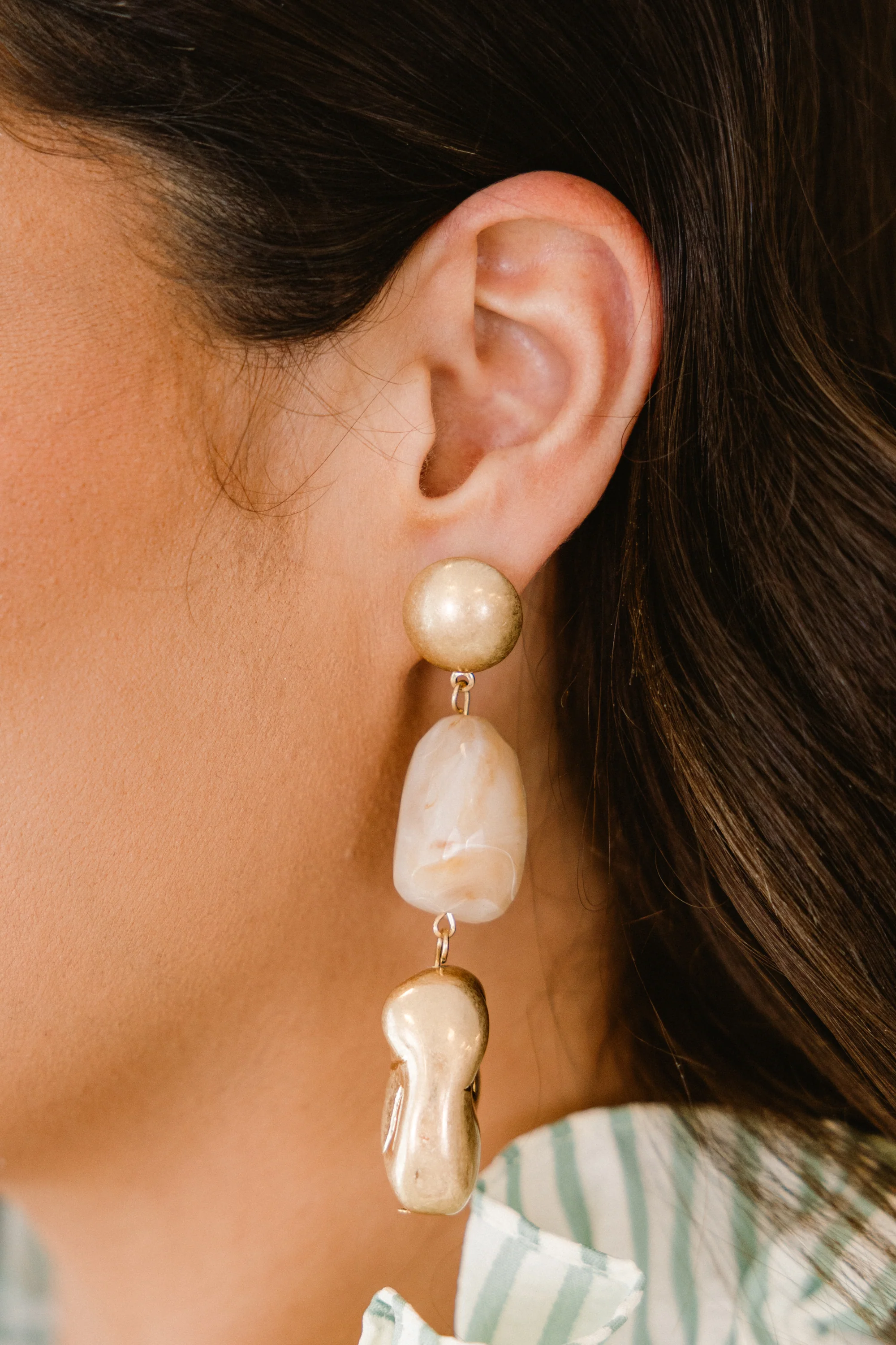 Let The Good In Earrings, Gold - Giverhouse