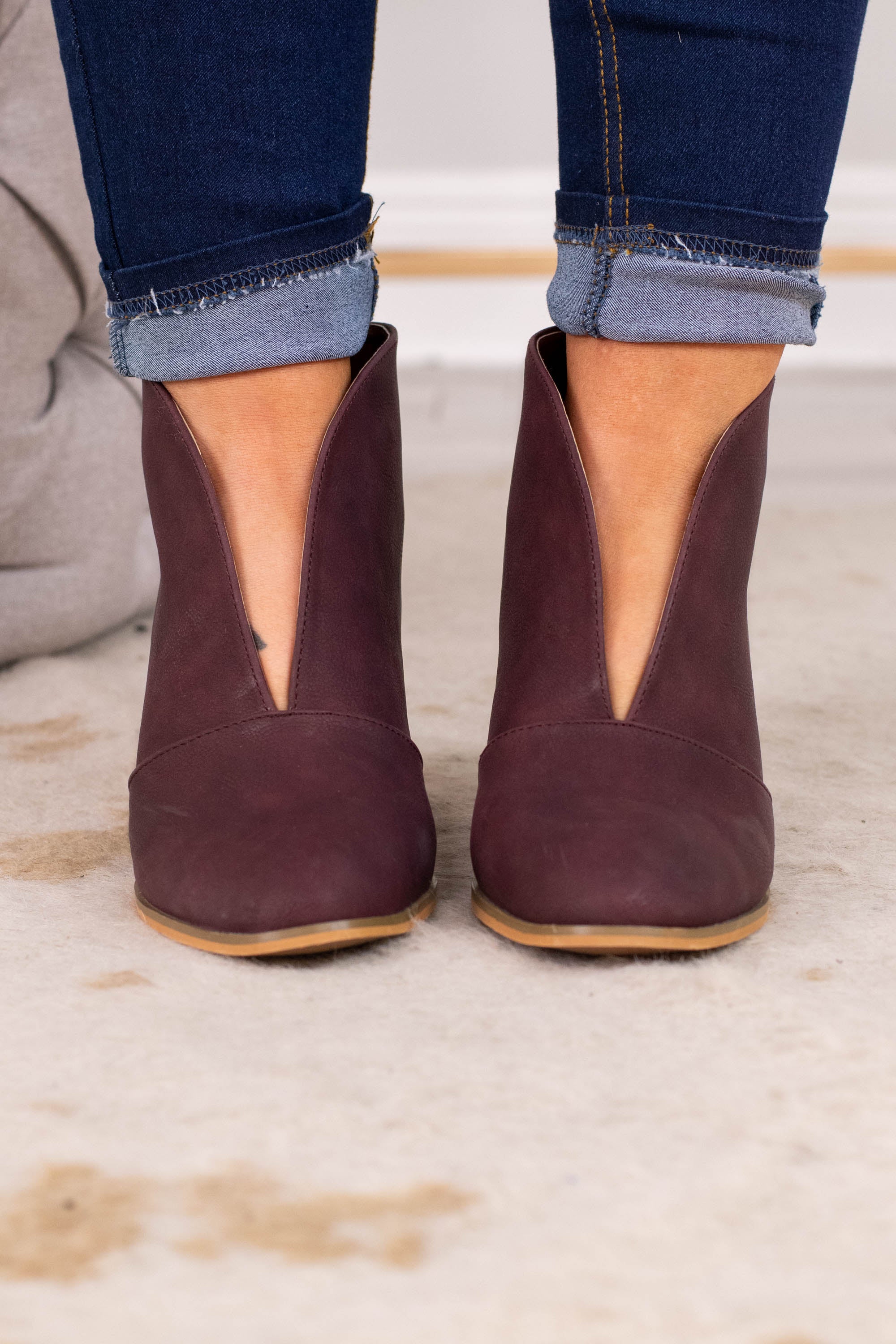 Keep On Walkin' Booties, Wine - Giverhouse