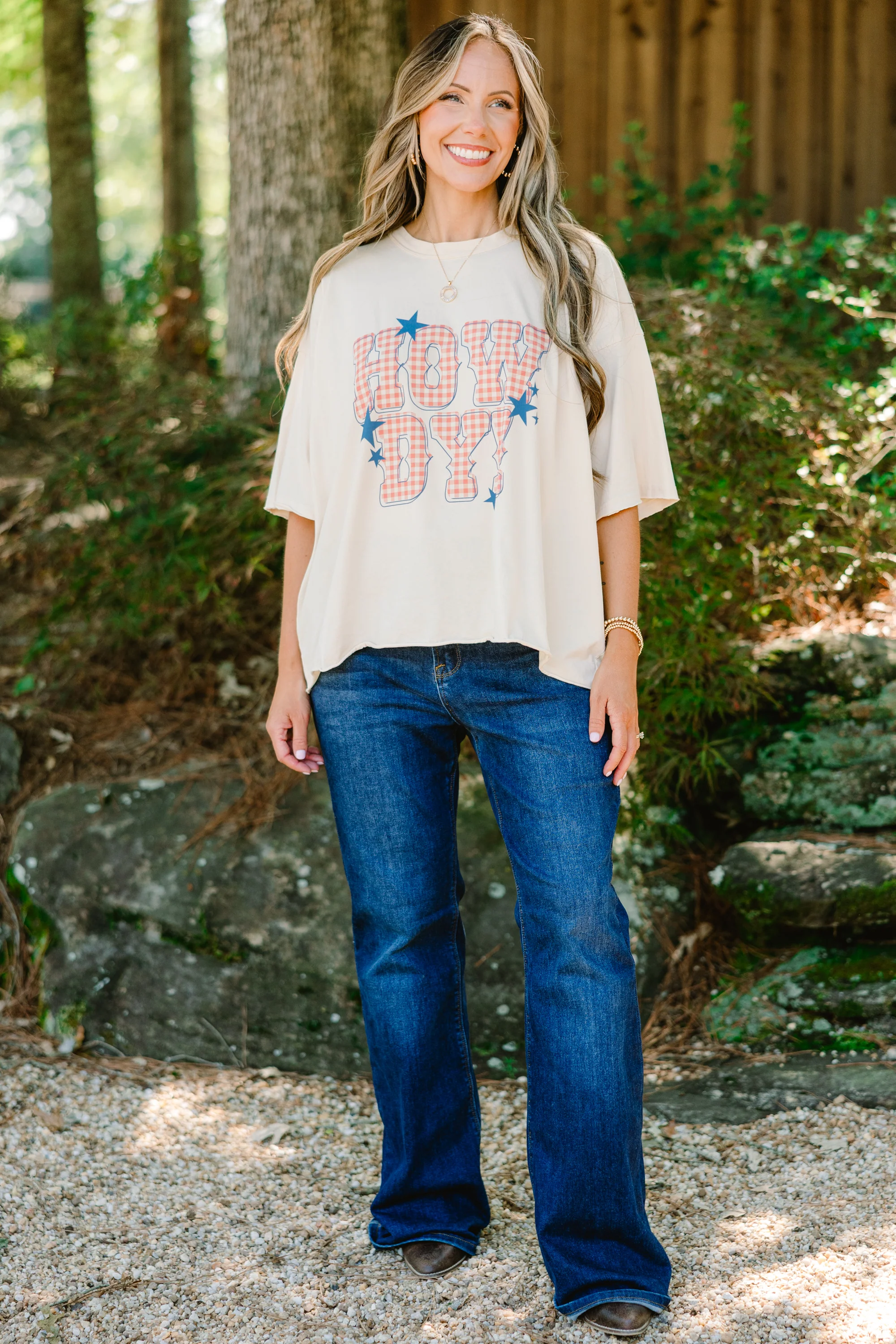 Saying Howdy Vintage Wash Tee, Sand - Giverhouse