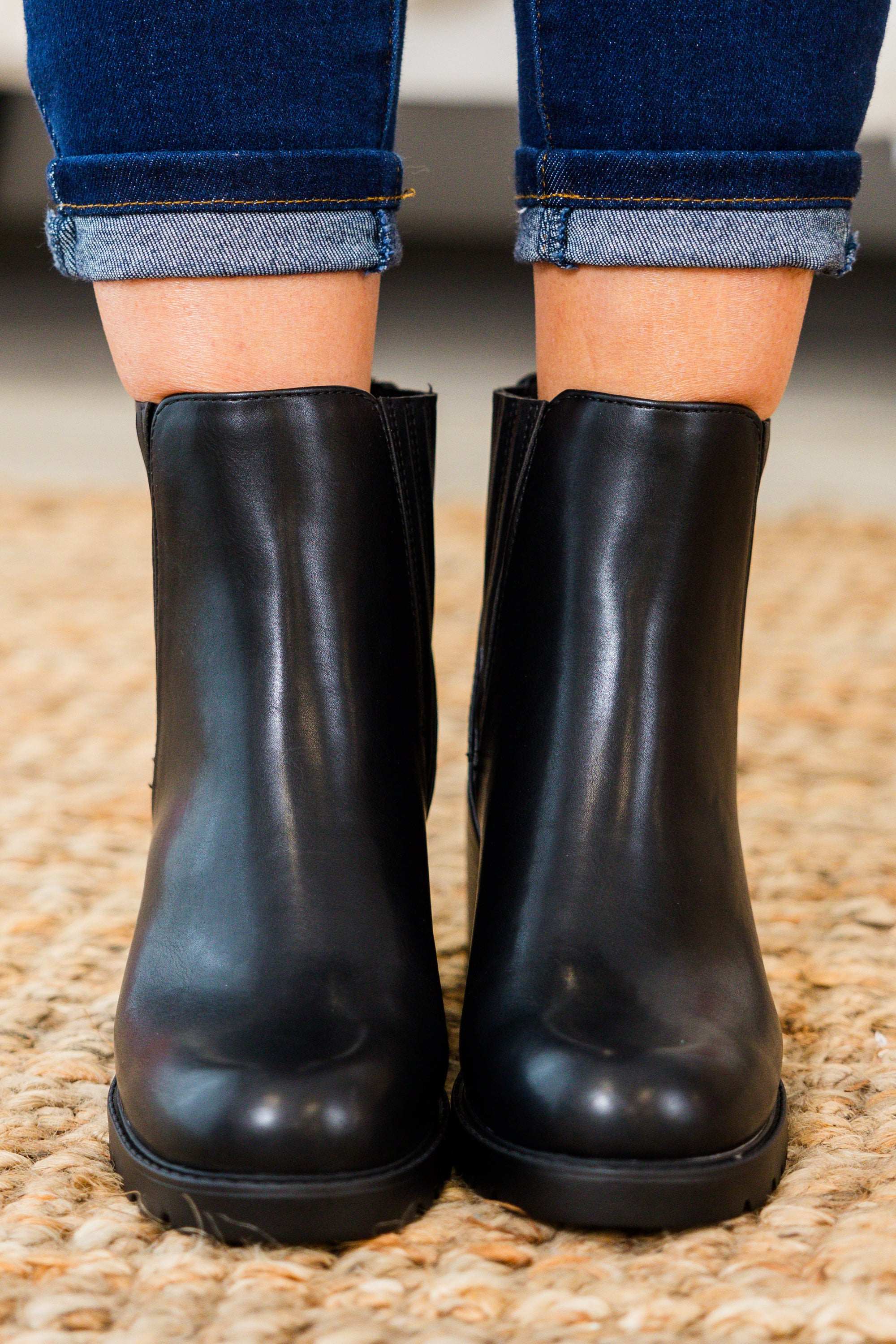 Shift In Perspective Booties, Black - Giverhouse