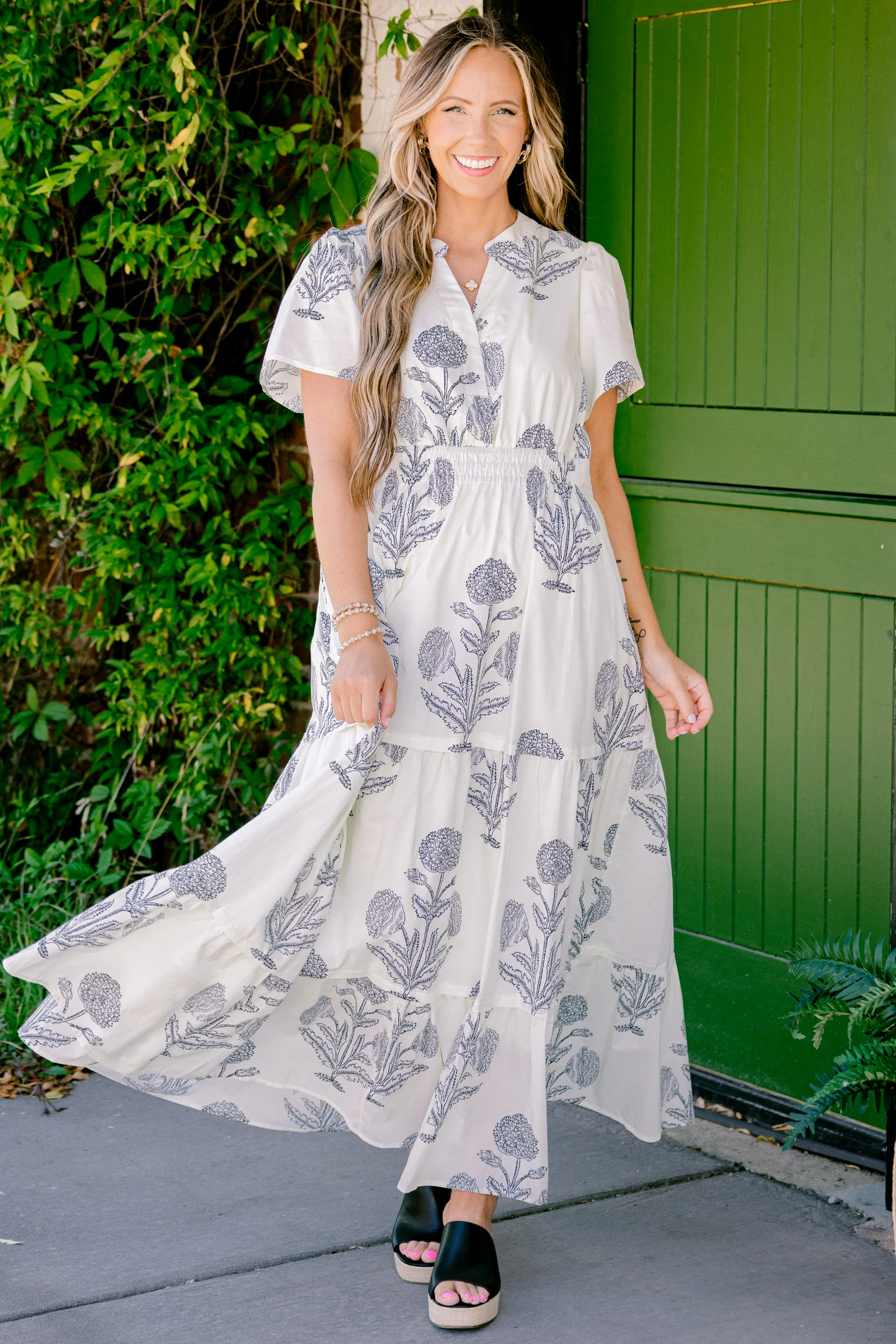 Enchanting Moments Maxi Dress, Cream-Black - Giverhouse