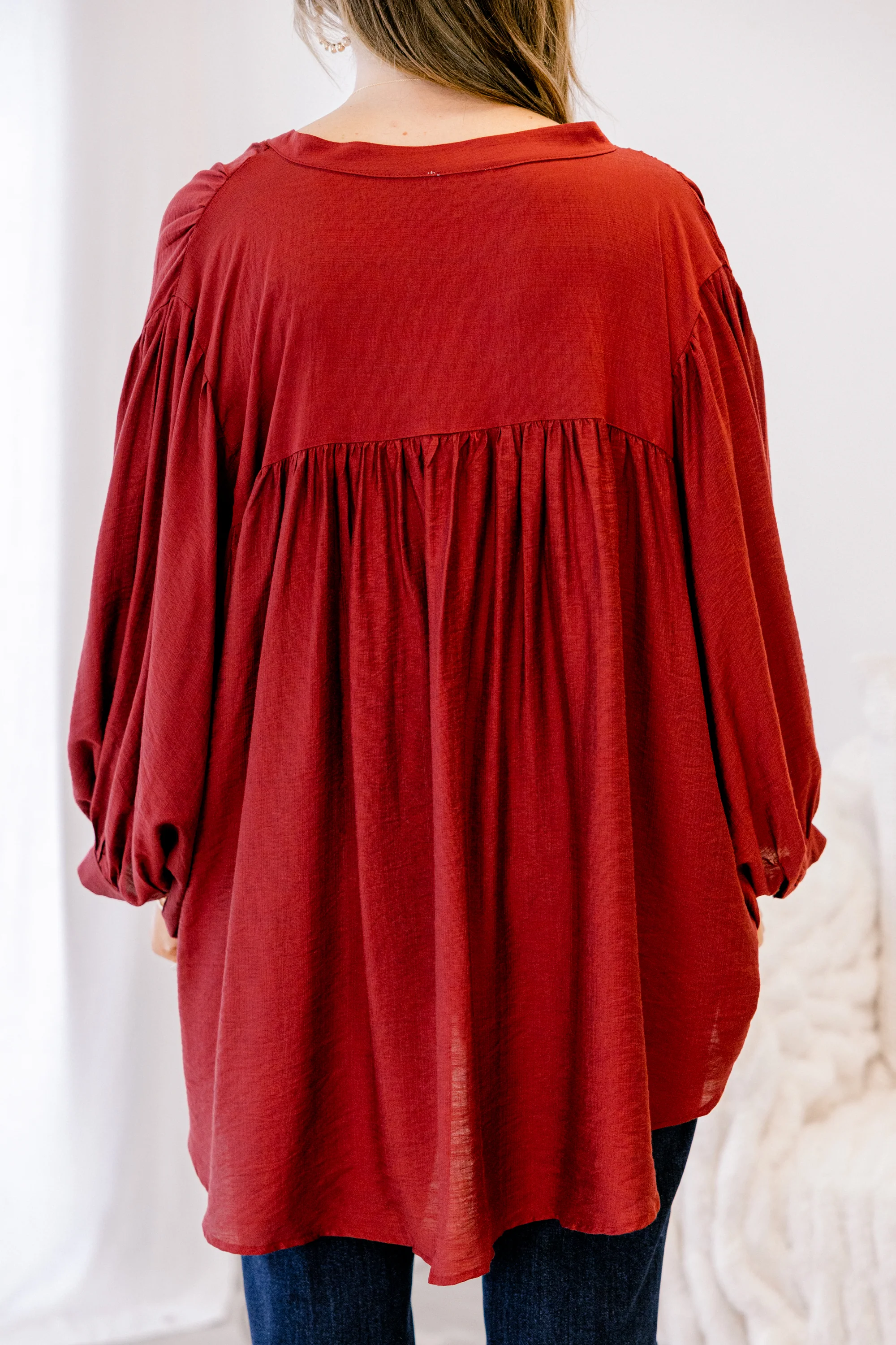 Away From It All Tunic, Burgundy - Giverhouse