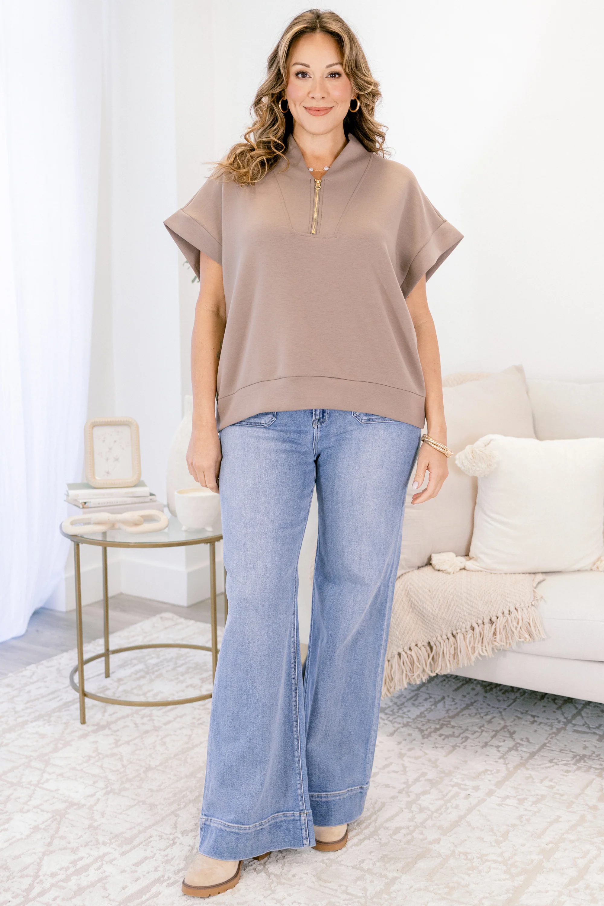 Keepin' It Simple Top, Cocoa - Giverhouse