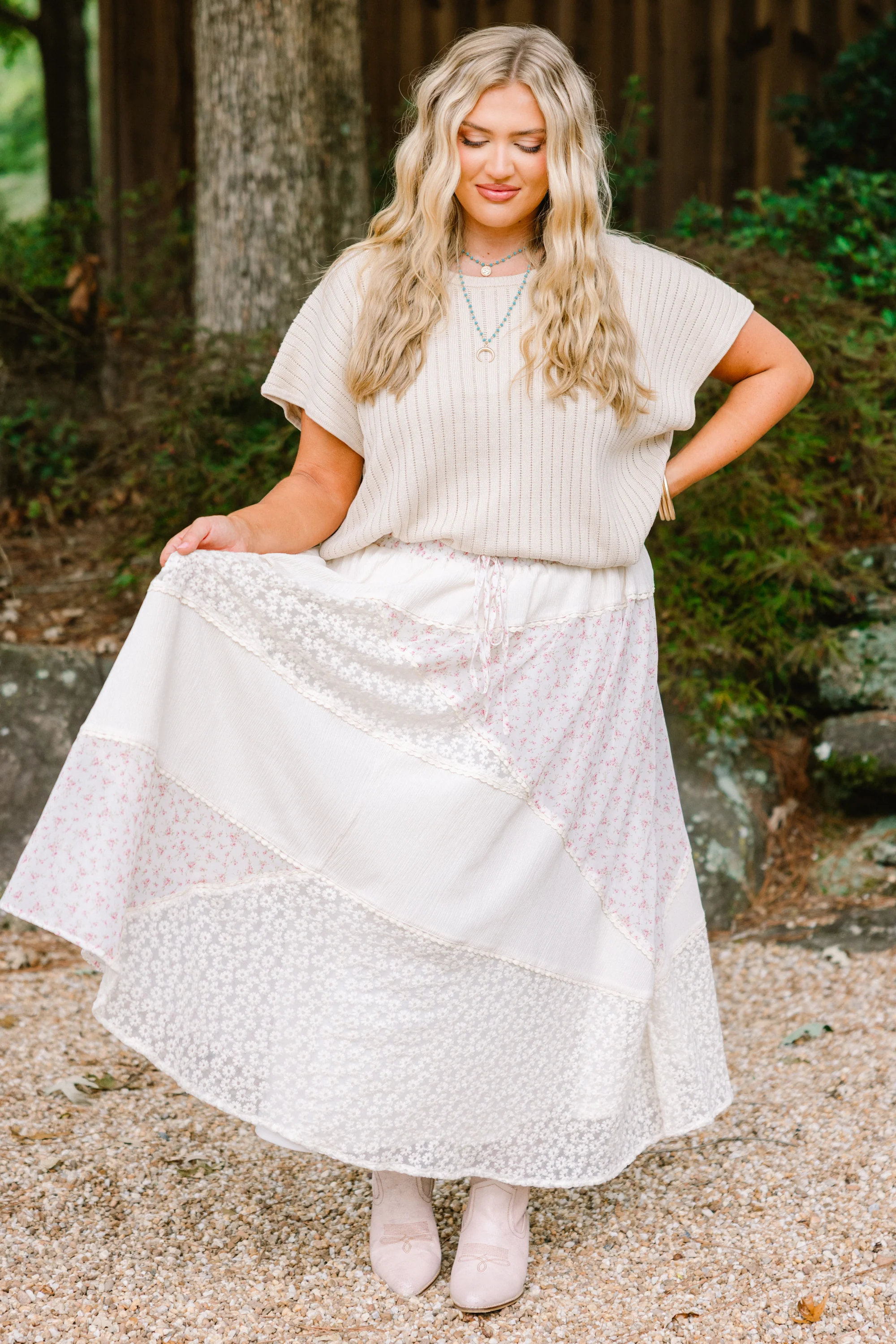 Light Of My Life Skirt, Cream - Giverhouse