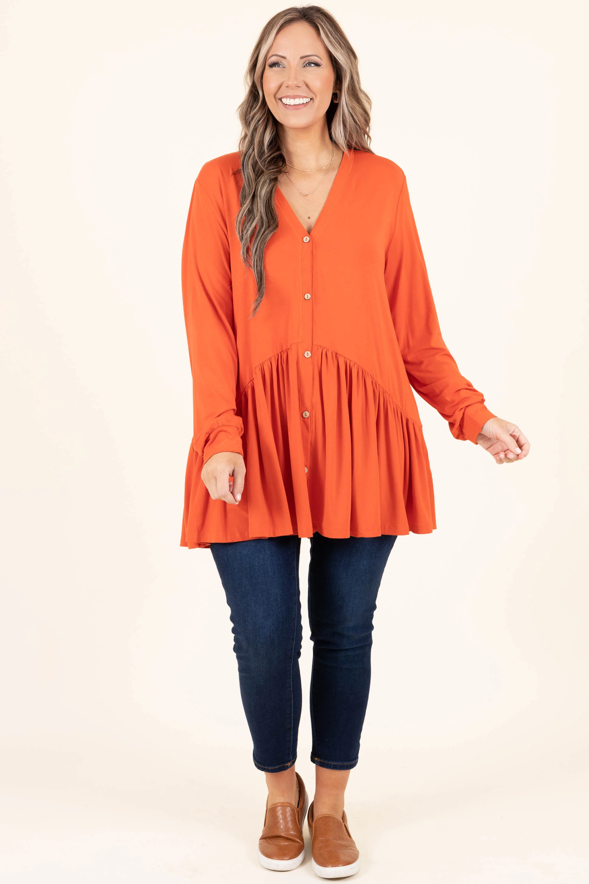 All The Emotions Tunic, Rust - Giverhouse