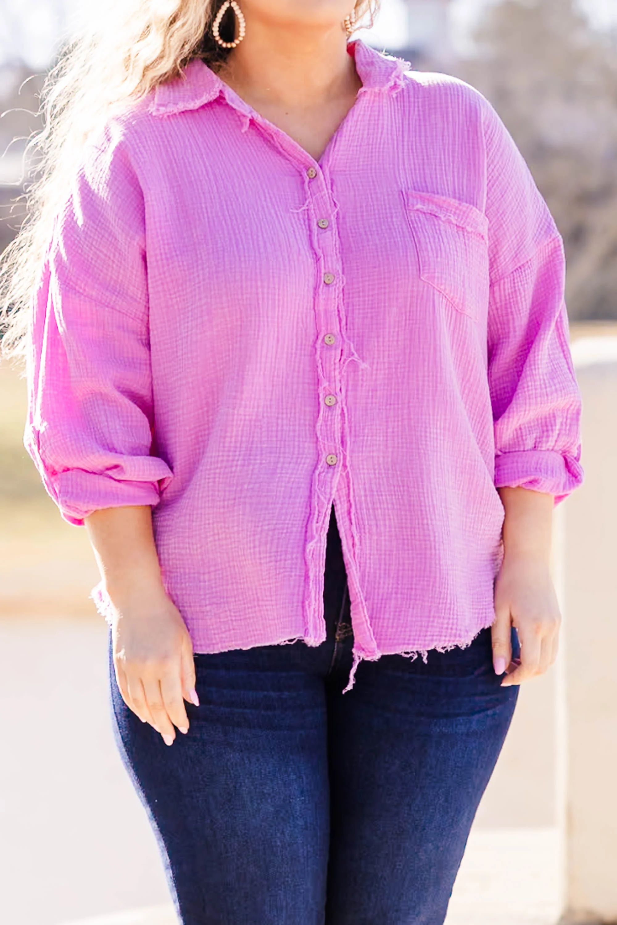 Popular Phrase Top, Bright Mauve - Giverhouse