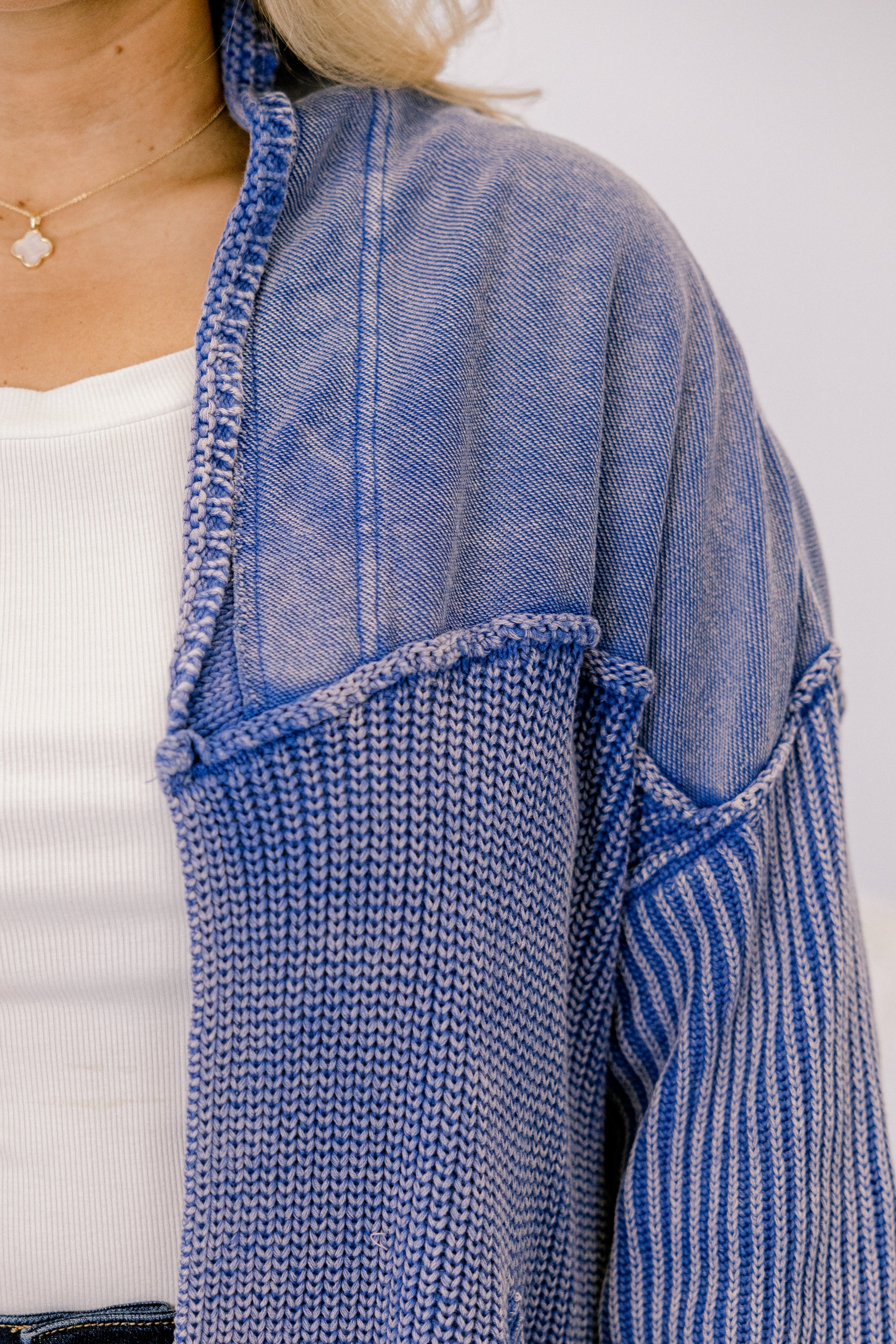 Times To Remember Cardigan, Washed Blue - Giverhouse