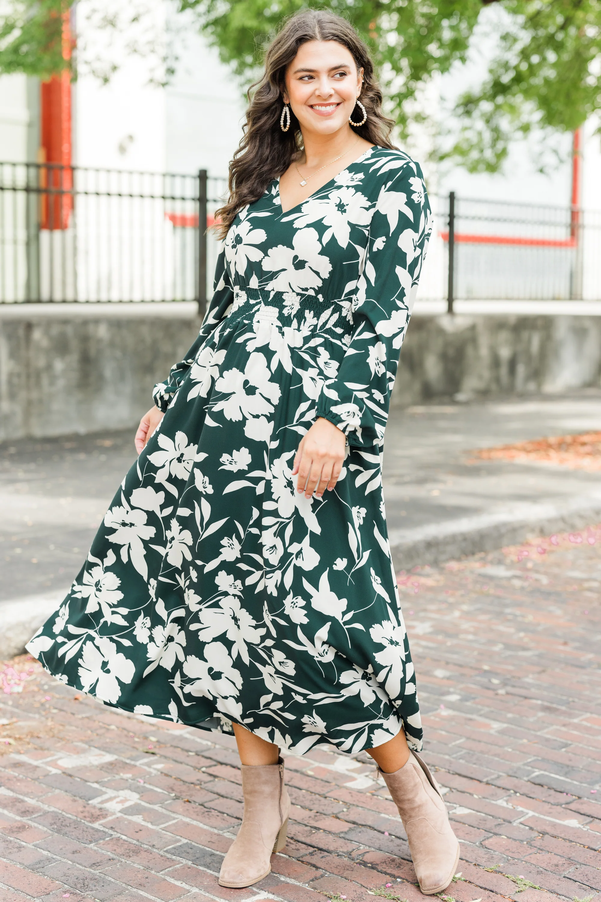 Alluring Autumn Dress, Green - Giverhouse