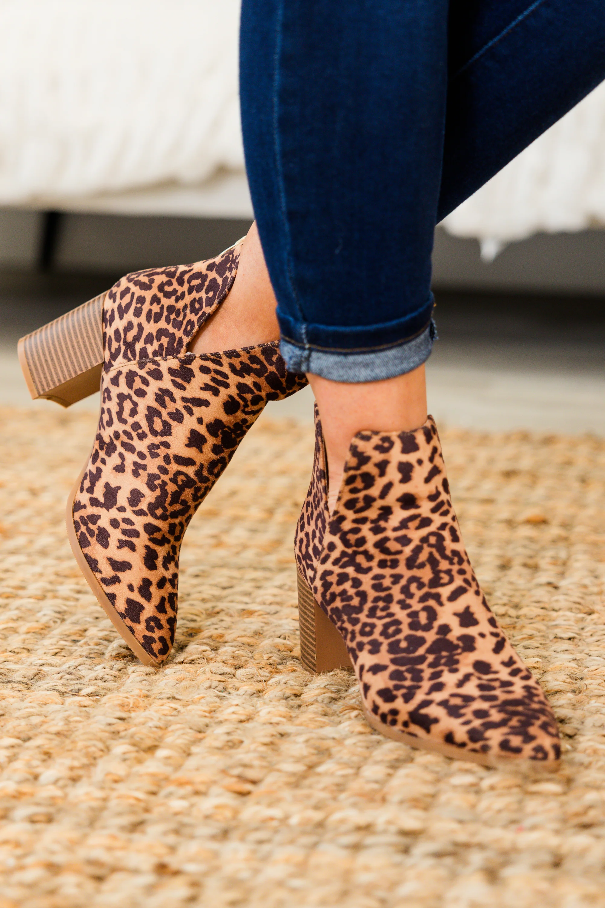 Gleaming Glam Booties, Leopard - Giverhouse