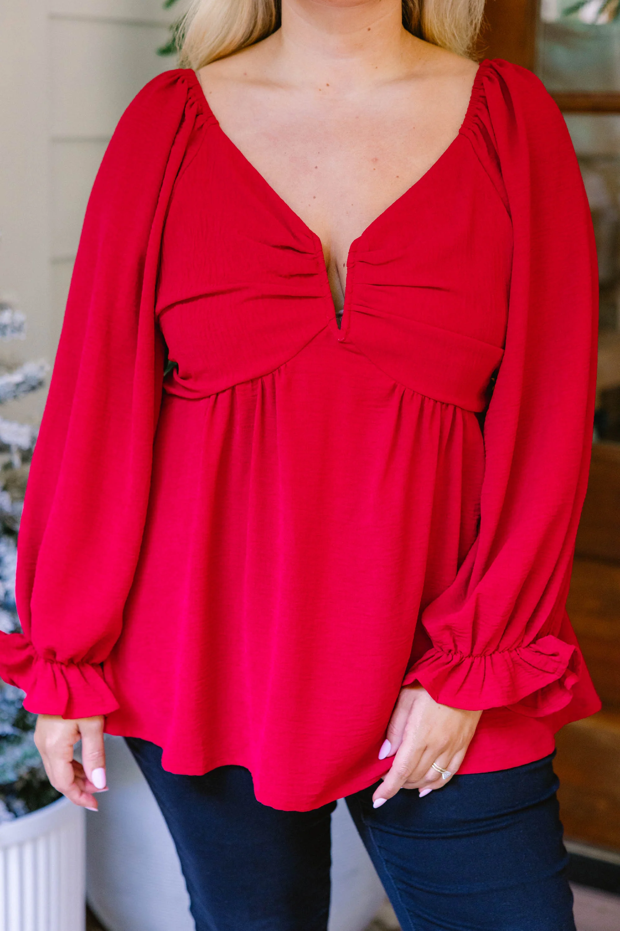 Peaceful Day Top, Red - Giverhouse