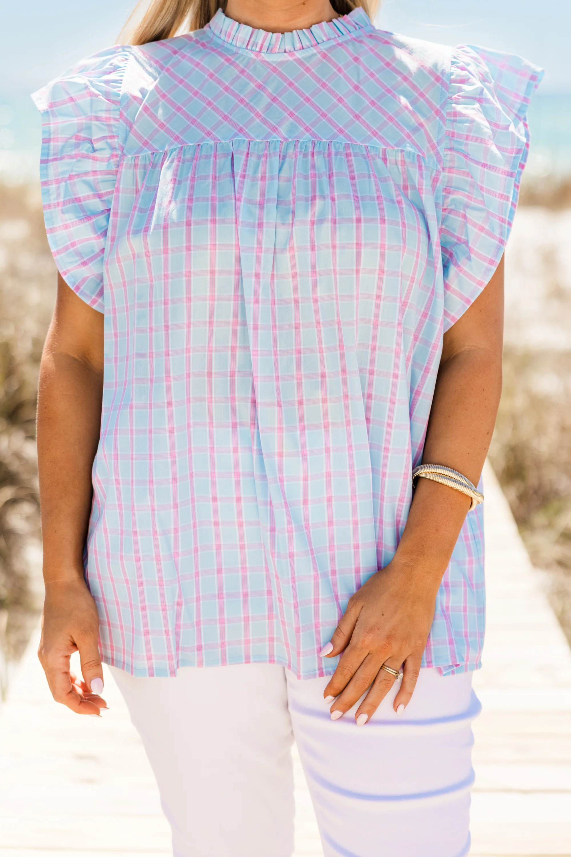 Picnic Lover Top, Blue - Giverhouse