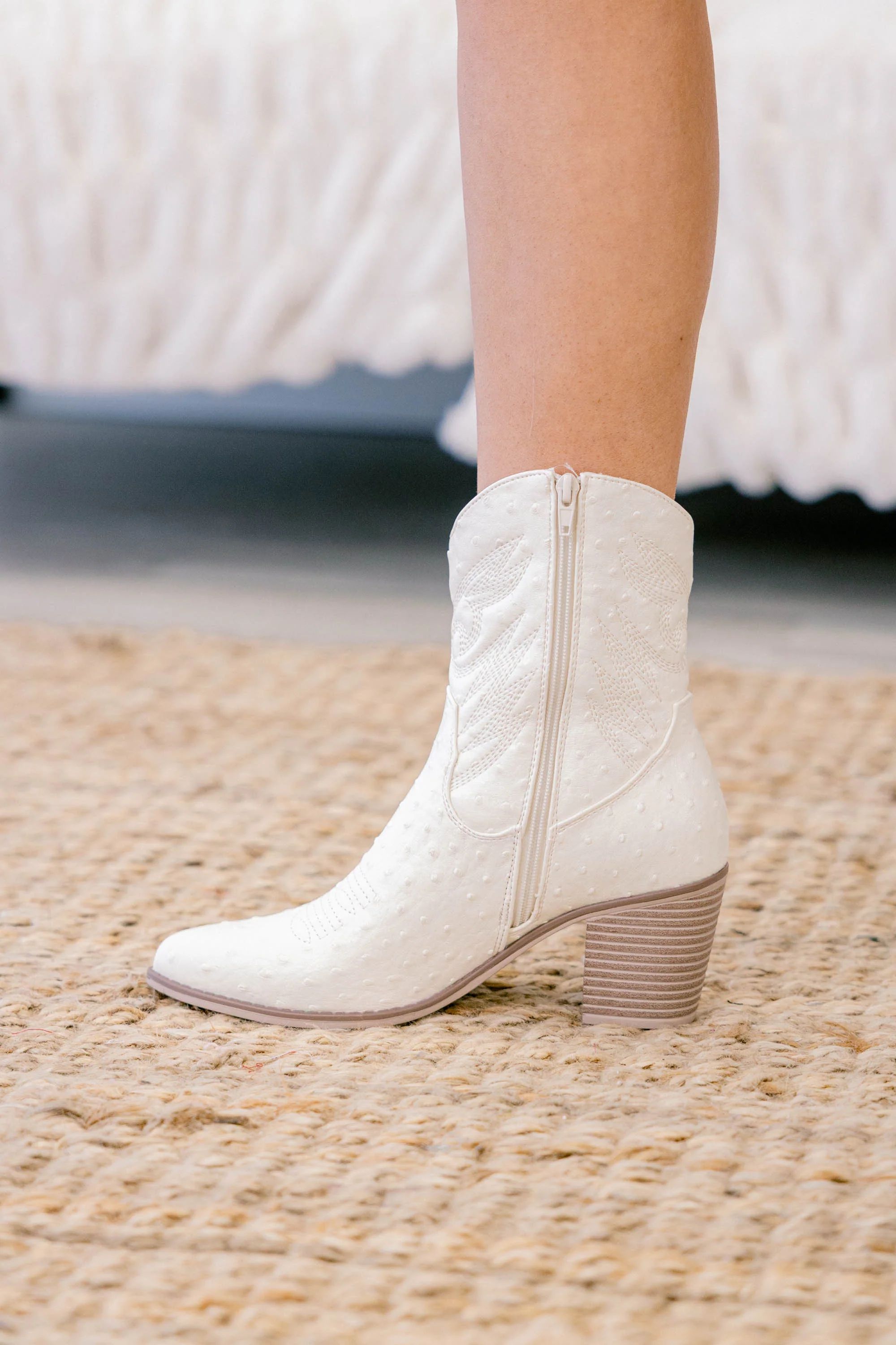Taking The Step Booties, Ivory - Giverhouse