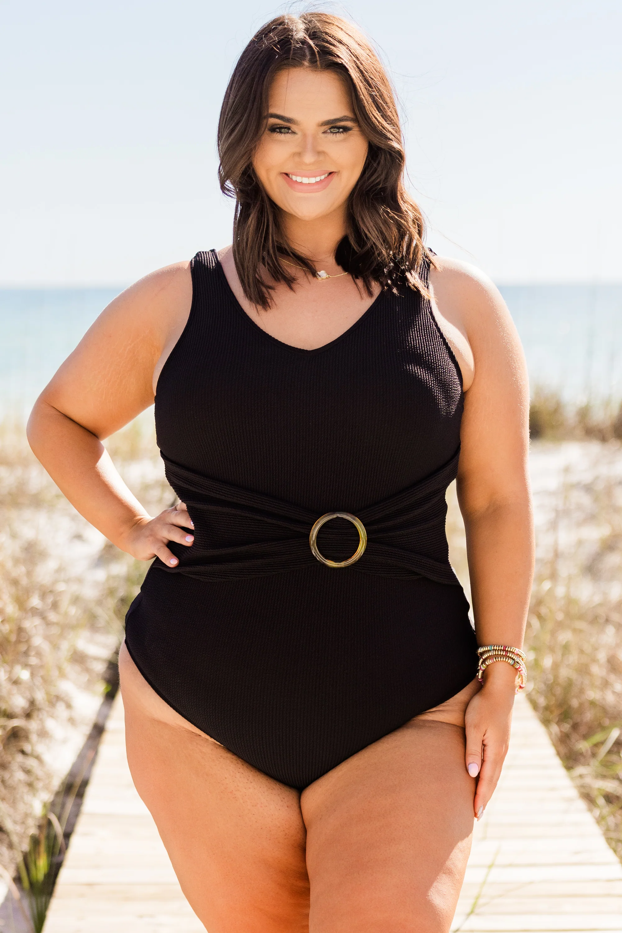 Standing On The Sun Swimsuit, Black - Giverhouse