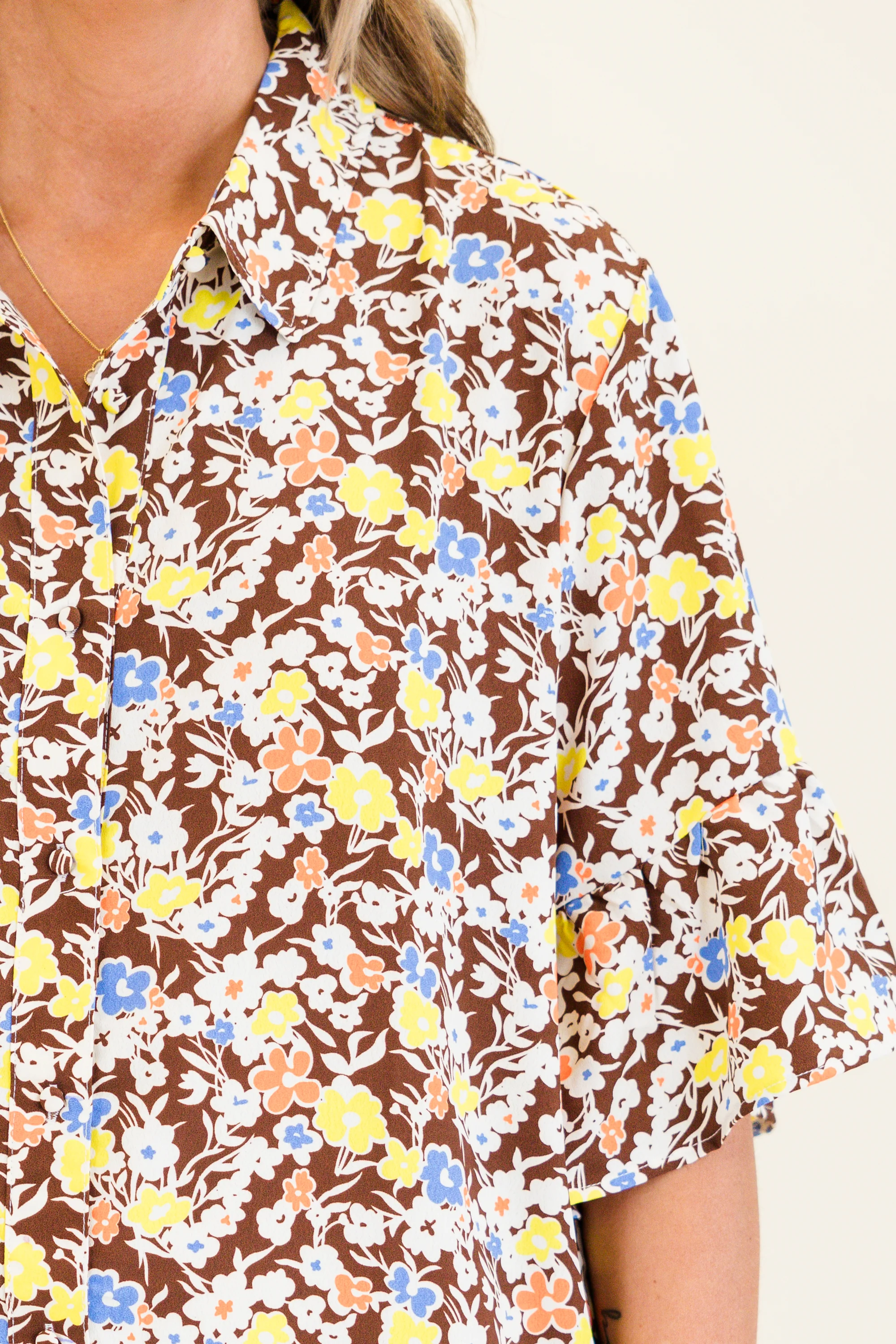 Somewhere Along The Way Dress, Brown Multi - Giverhouse