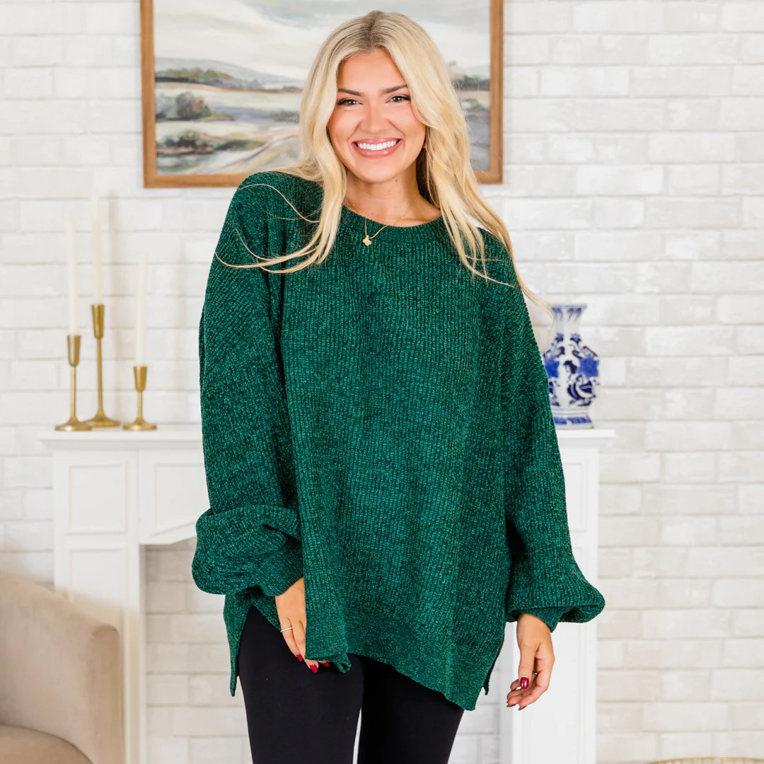 Simple But Sweet Sweater, Hunter - Giverhouse
